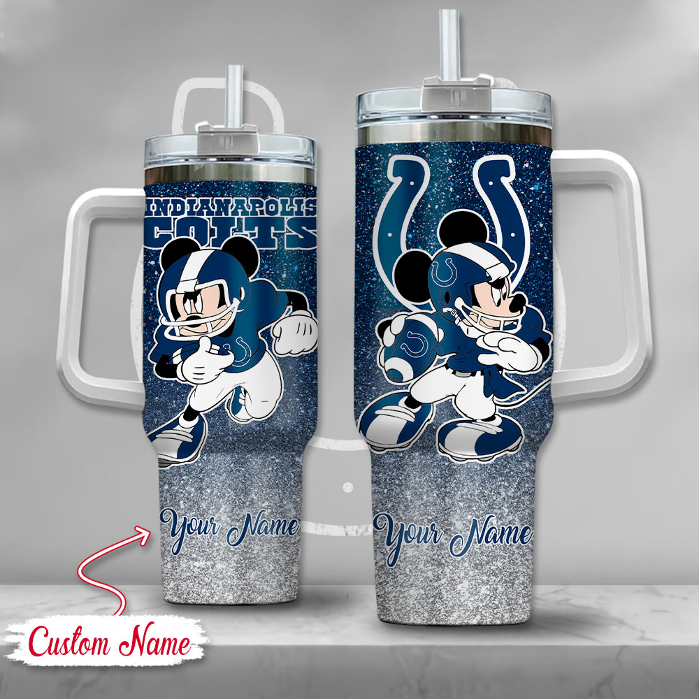 Indianapolis Colts NFL Mickey Mouse Glitter Custom Stanley Cup 40 oz 30 oz Tumbler With HandleTVC230191