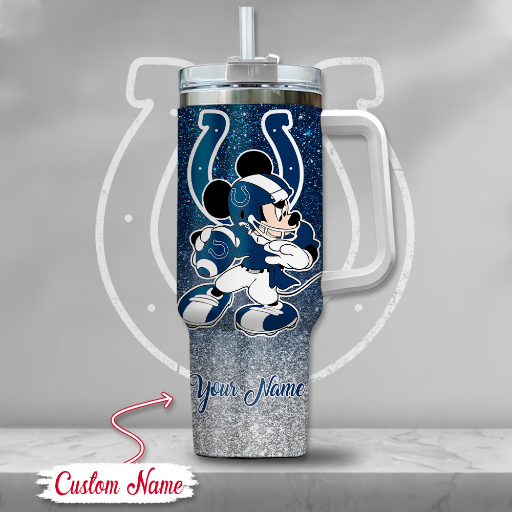 Indianapolis Colts NFL Mickey Mouse Glitter Custom Stanley Cup 40 oz 30 oz Tumbler With HandleTVC230191 - Image 2