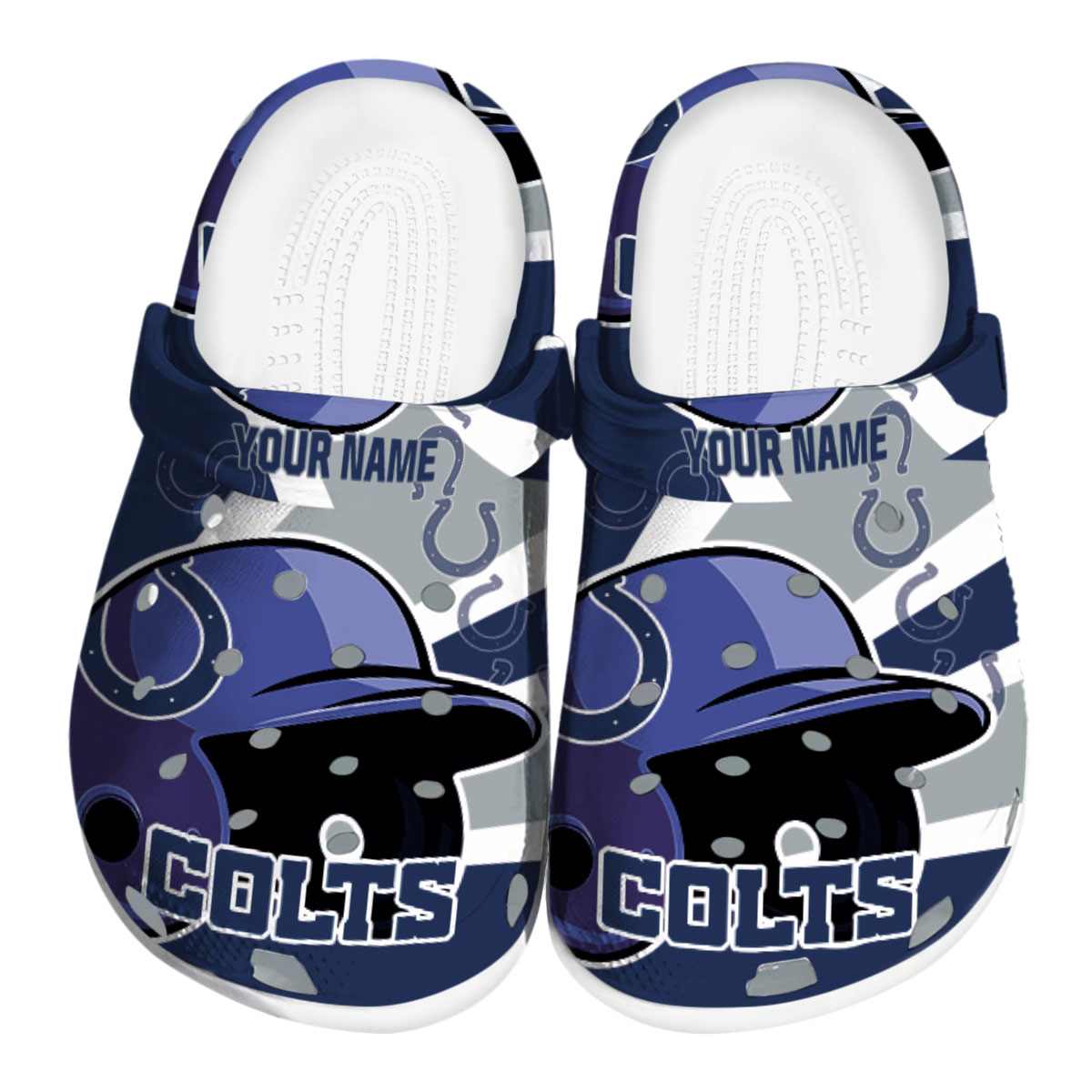 Indianapolis Colts NFL Sport Crocs Crocband Clogs Shoes Comfortable For Men Women and Kids