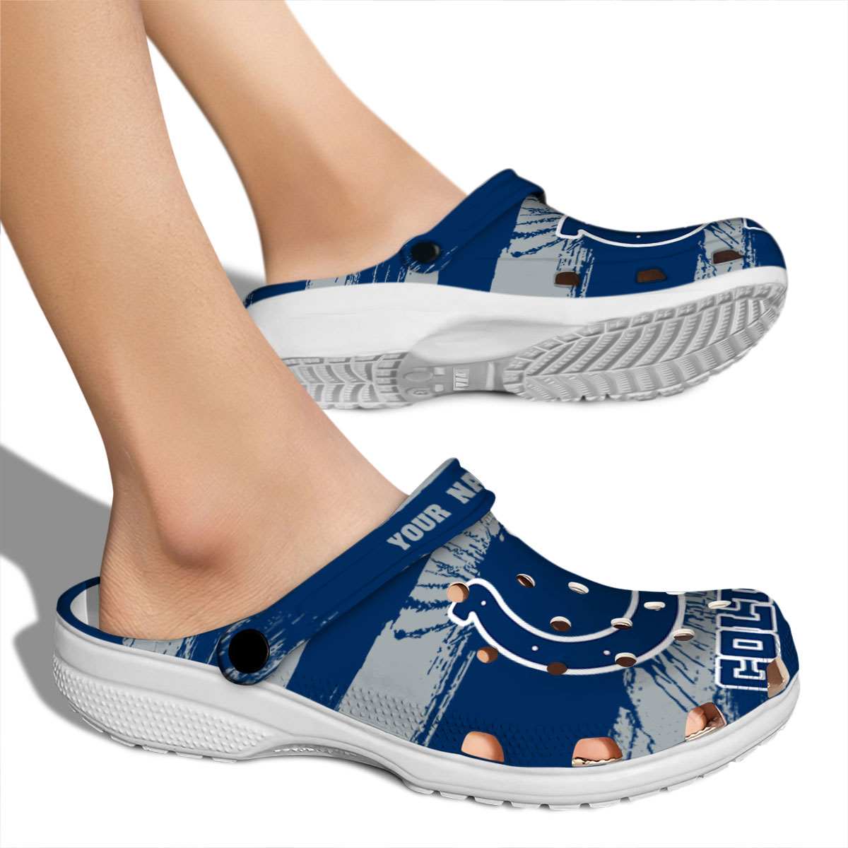 Indianapolis Colts NFL Sport Crocs Crocband Clogs Shoes Comfortable For Men Women and Kids - Image 2