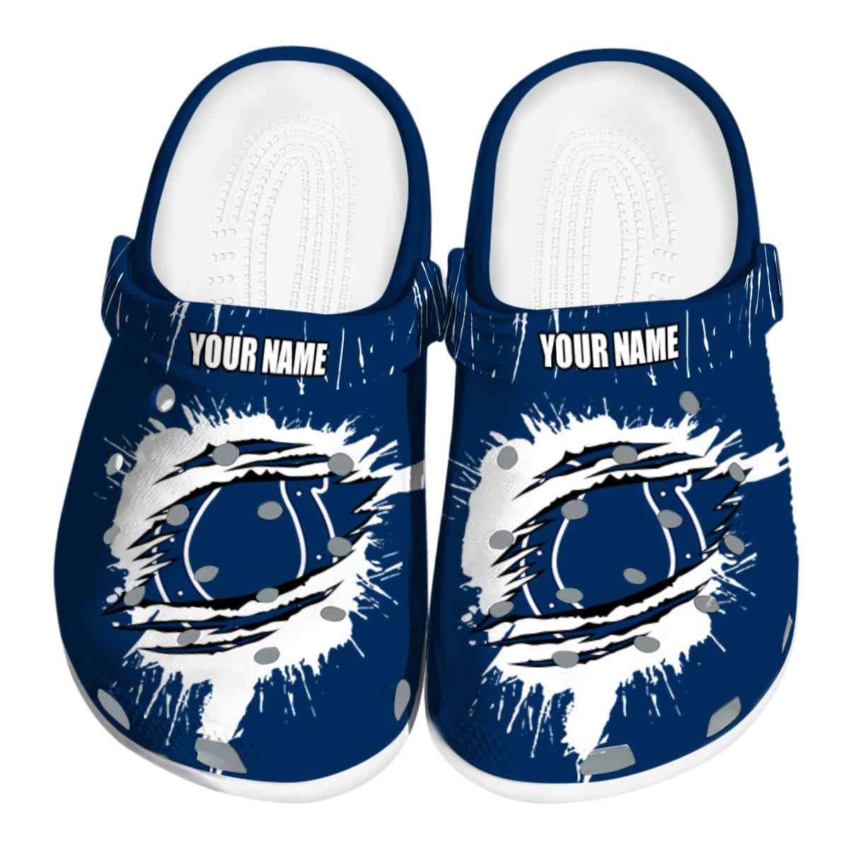 Indianapolis Colts NFL Sport Crocs Crocband Clogs Shoes Comfortable For Men Women and Kids
