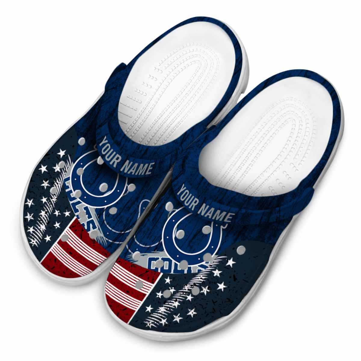 Indianapolis Colts NFL Sport Crocs Crocband Clogs Shoes Comfortable For Men Women and Kids