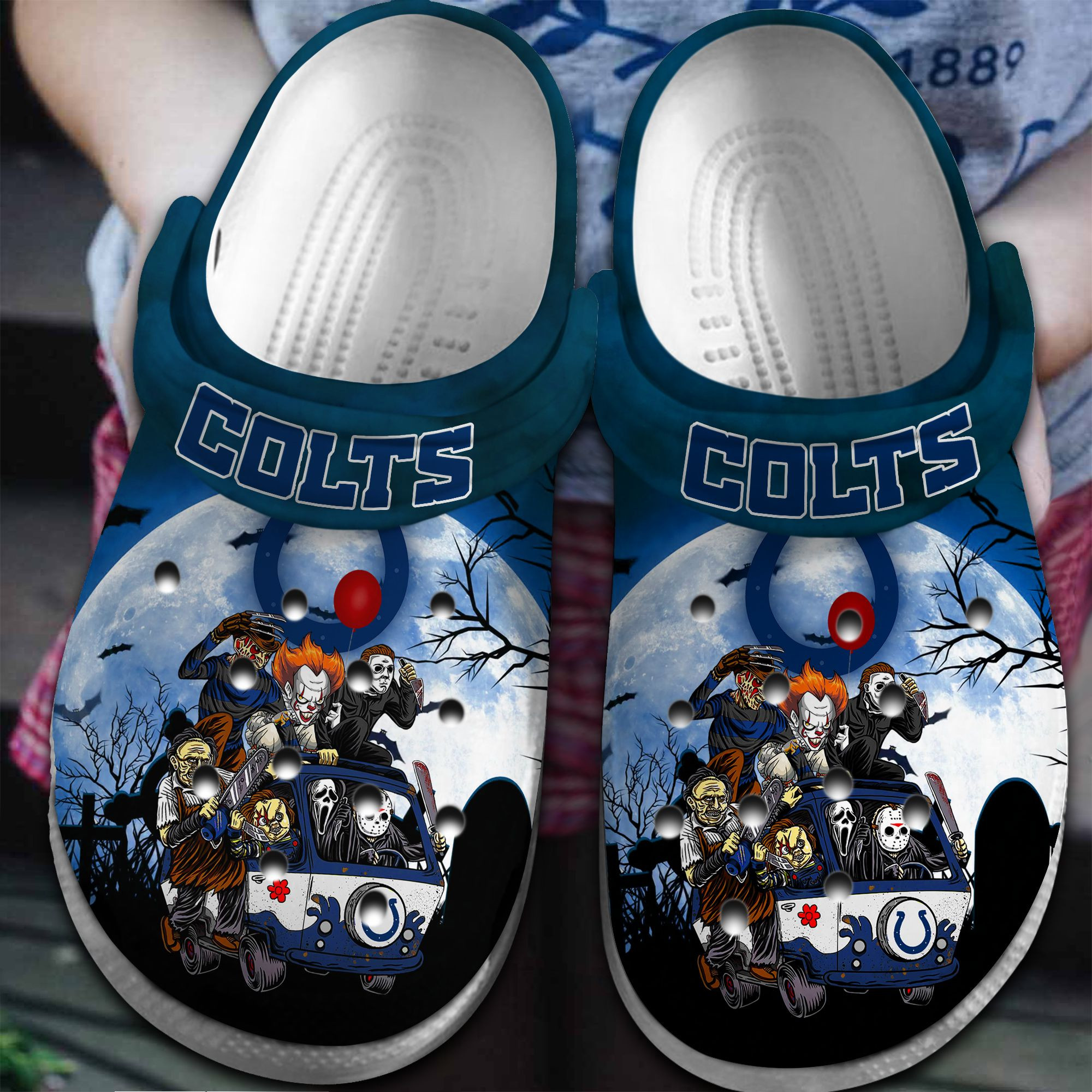 Indianapolis Colts NFL Sport Crocs Crocband Clogs Shoes Comfortable For Men Women and Kids