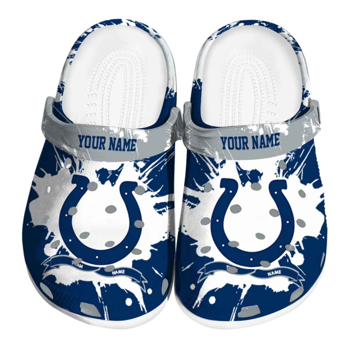 Indianapolis Colts NFL Sport Crocs Crocband Clogs Shoes Comfortable For Men Women and Kids