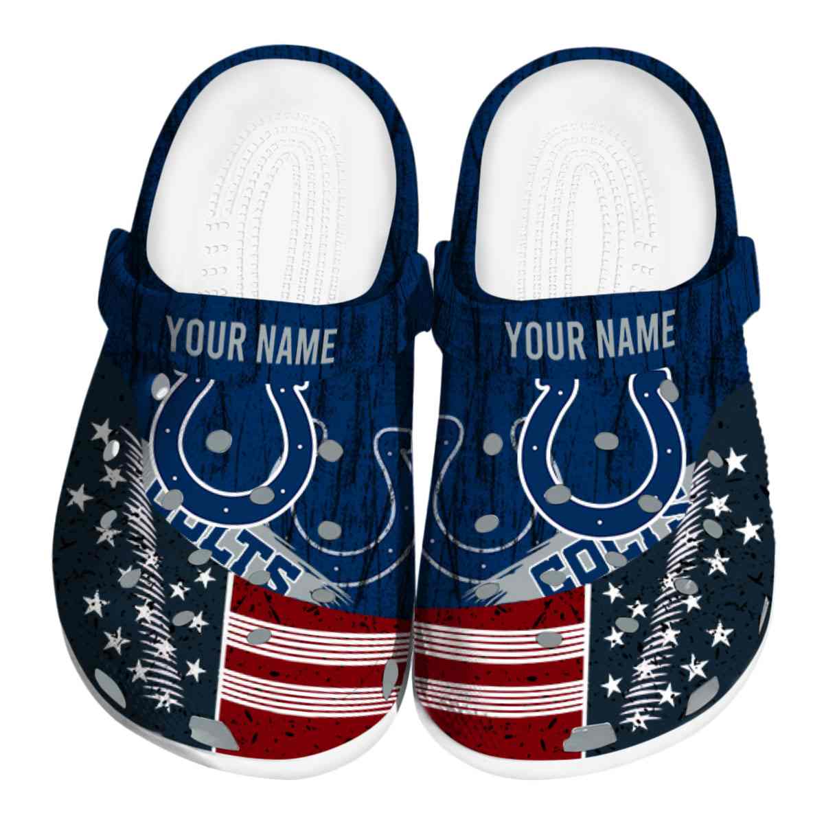 Indianapolis Colts NFL Sport Crocs Crocband Clogs Shoes Comfortable For Men Women and Kids