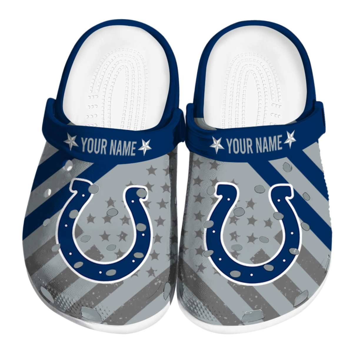 Indianapolis Colts NFL Sport Crocs Crocband Clogs Shoes Comfortable For Men Women and Kids