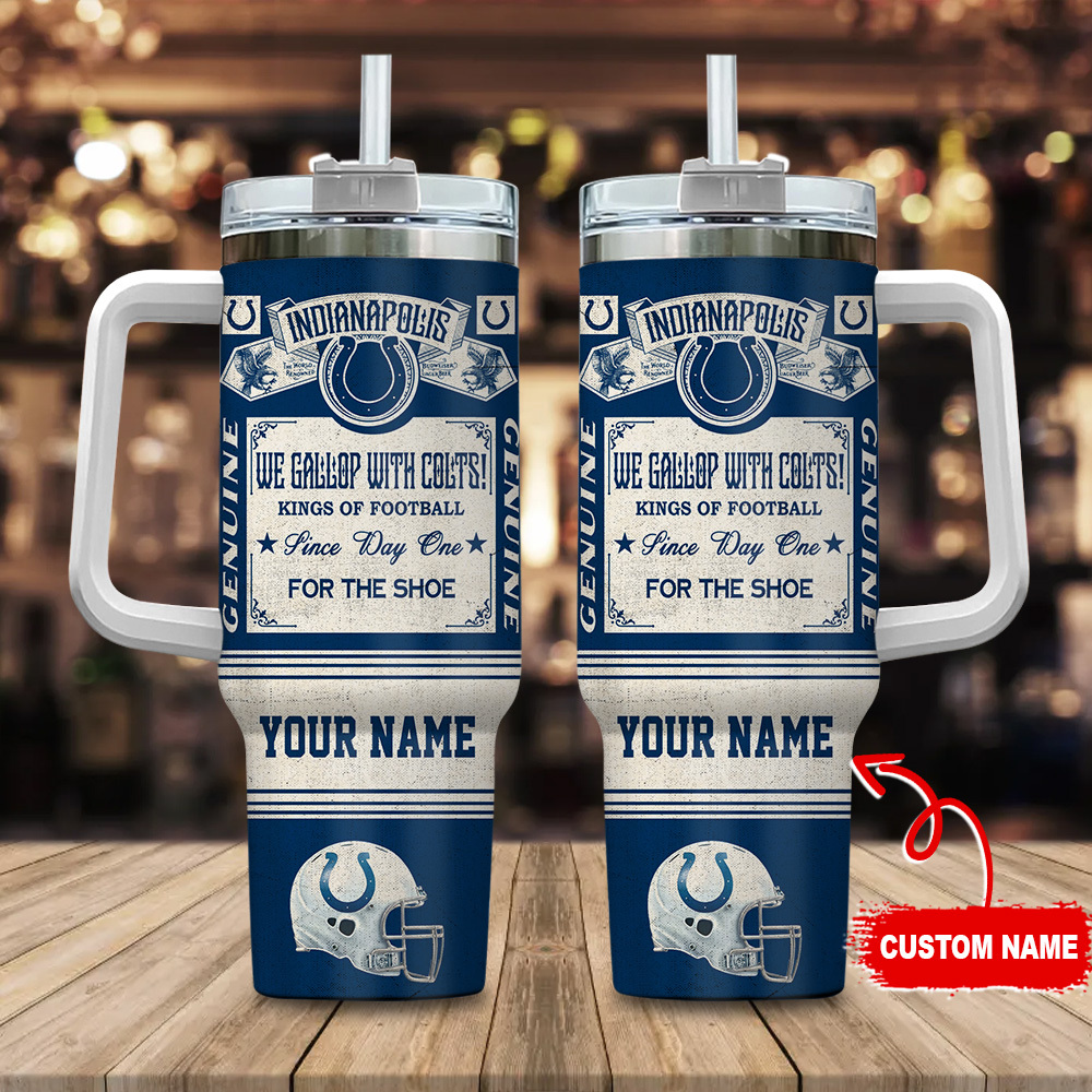 Indianapolis Colts NFL Vintage Kings Of Football Custom Stanley Cup 40 oz 30 oz Tumbler With HandleTVC2301107