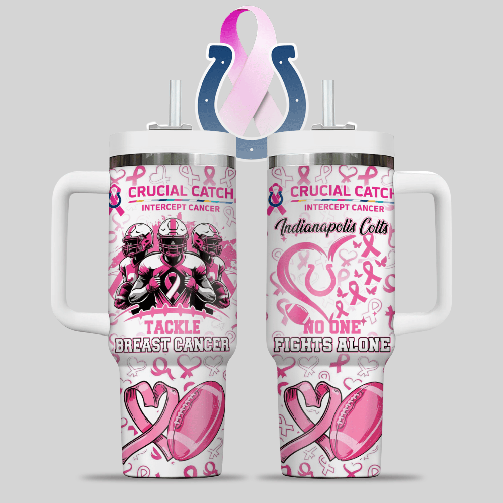 Indianapolis Colts NFL x Breast Cancer Awareness Custom Stanley Cup 40 oz 30 oz Tumbler With HandleTVC2301125