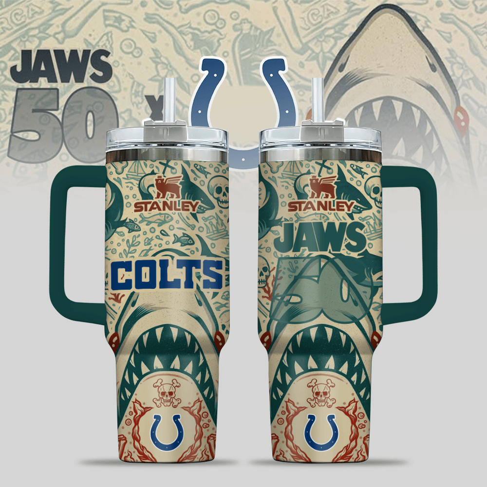 Indianapolis Colts NFL x JAWS Custom Stanley Cup 40 oz 30 oz Tumbler With HandleTVC2301123