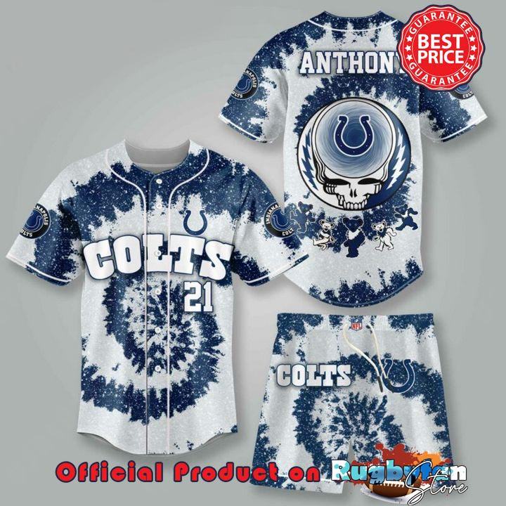 Indianapolis Colts NLF Grateful Dead 3D Personalized Premium Baseball Jersey