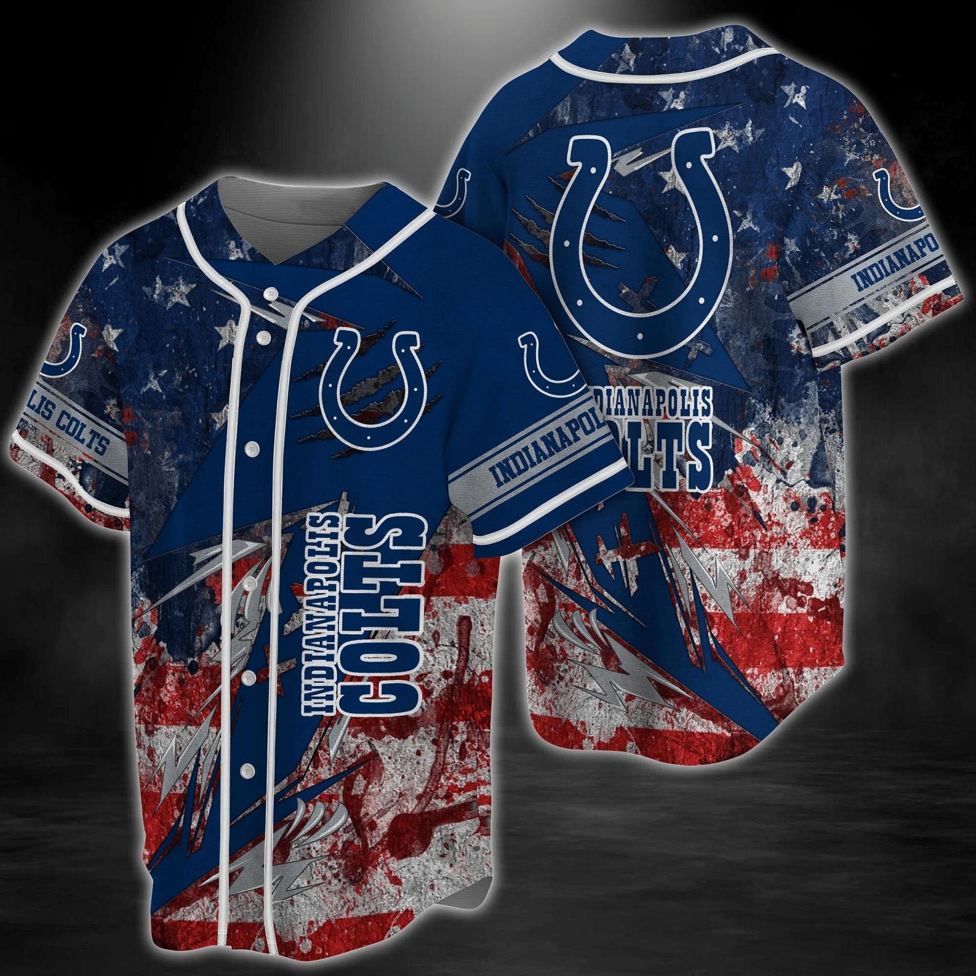 Indianapolis Colts NLF Logo Baseball Jersey Shirt