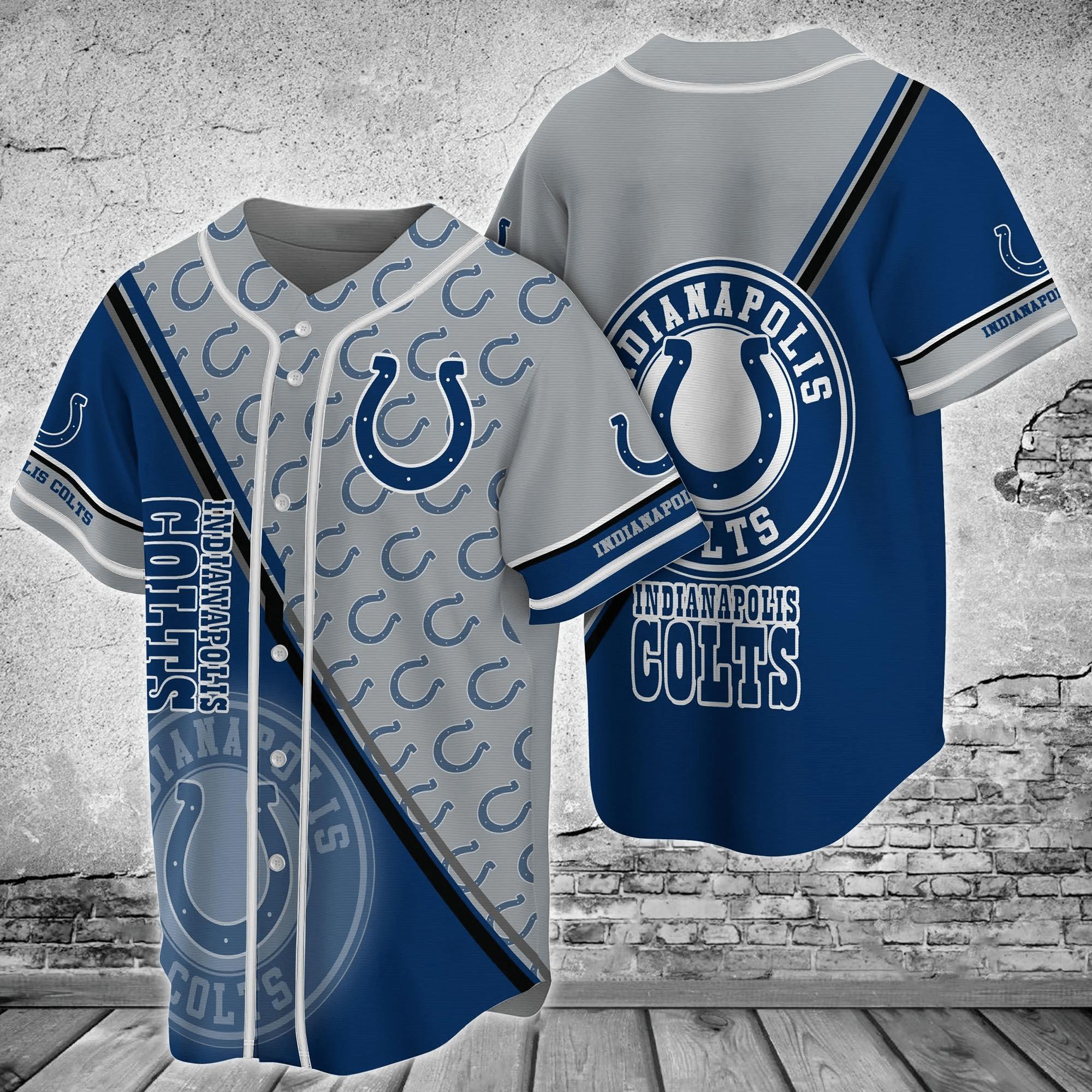 Indianapolis Colts NLF Sports Apparel Baseball Jersey Shirt