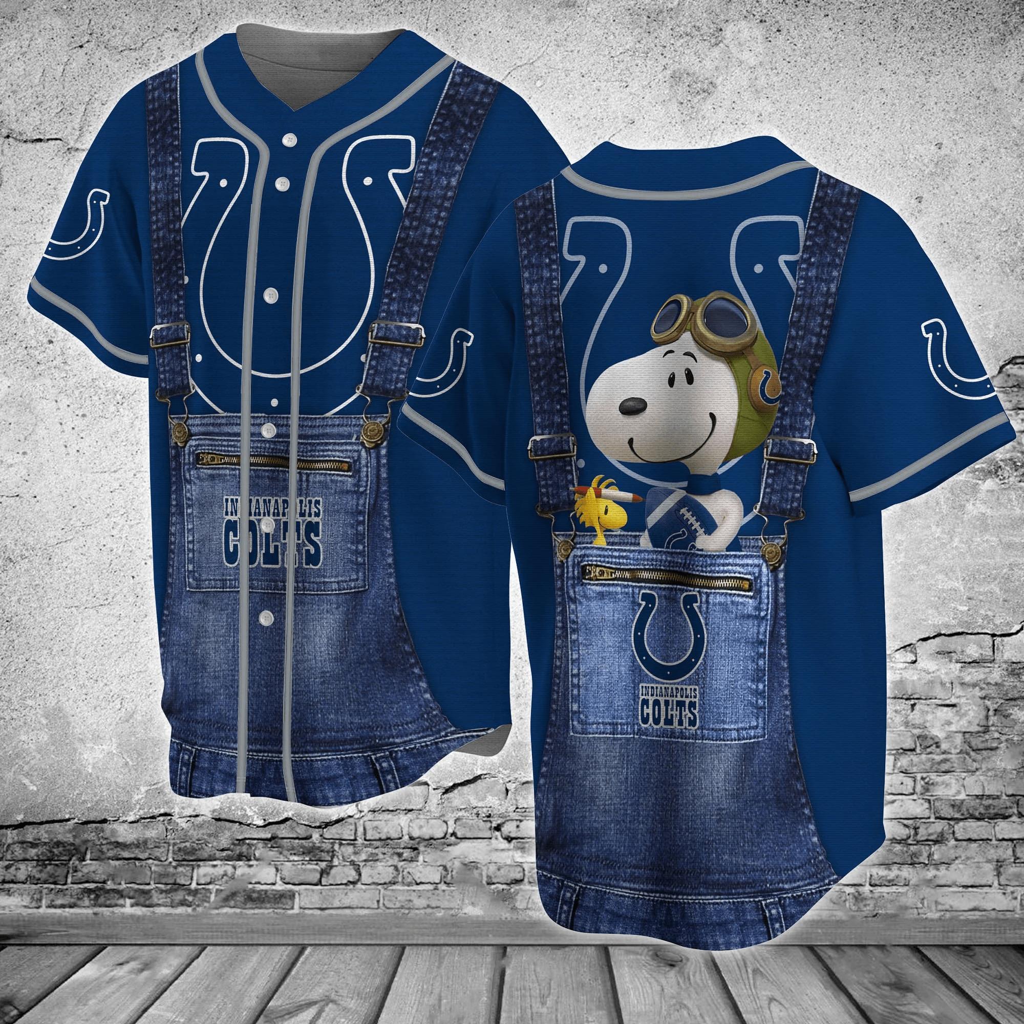 Indianapolis Colts Snoopy NLF Baseball Jersey Shirt Ã¢â‚¬â€œ Perfect For Fans