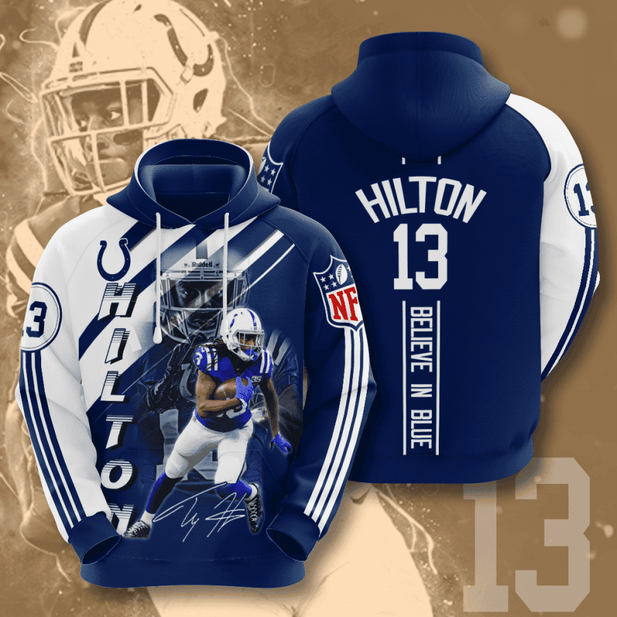 Indianapolis Colts T.Y. Hilton 3D All Over Print Hoodie, Zip Hoodie