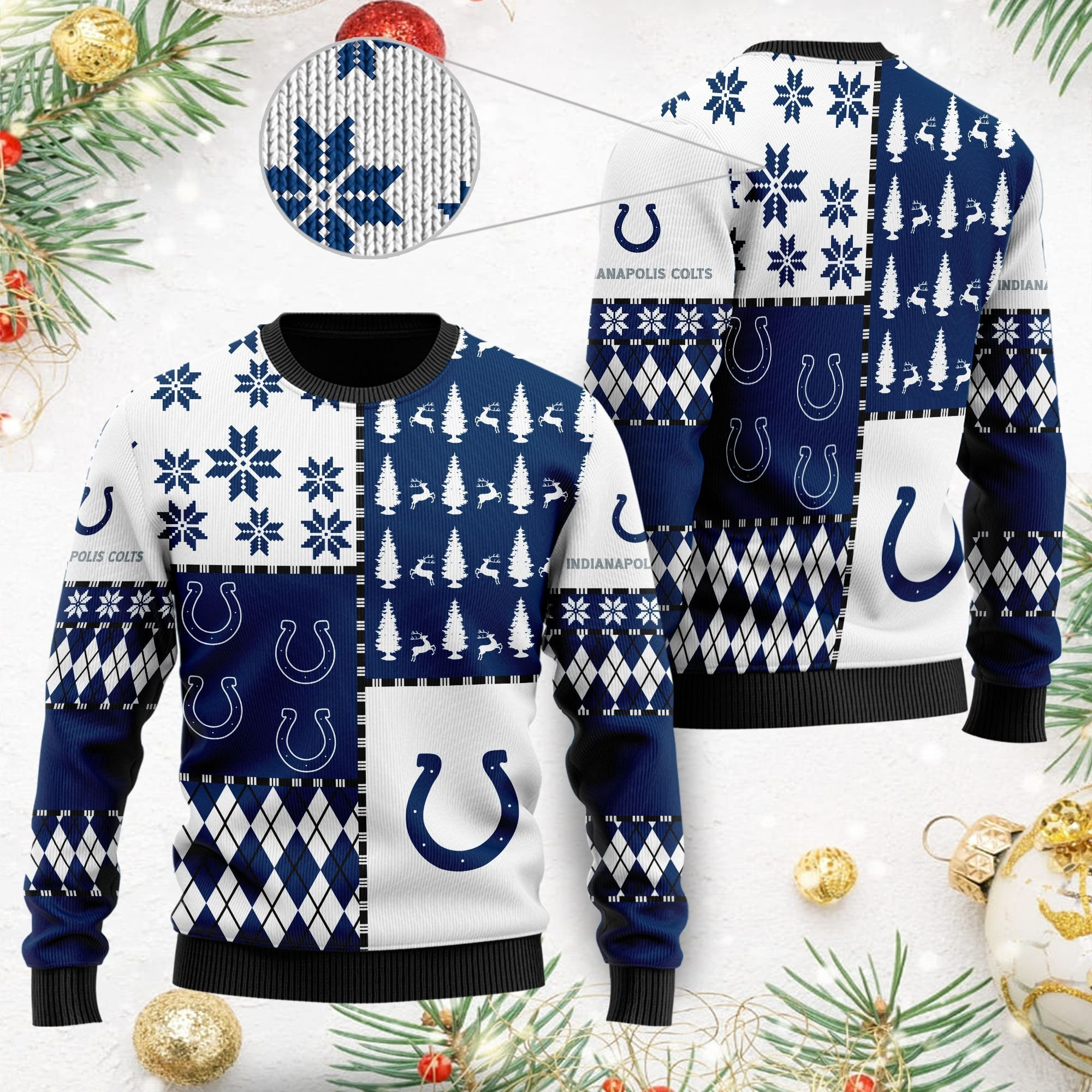Indianapolis Colts Ugly Christmas Sweater Adult 3D Funny Matching for family
