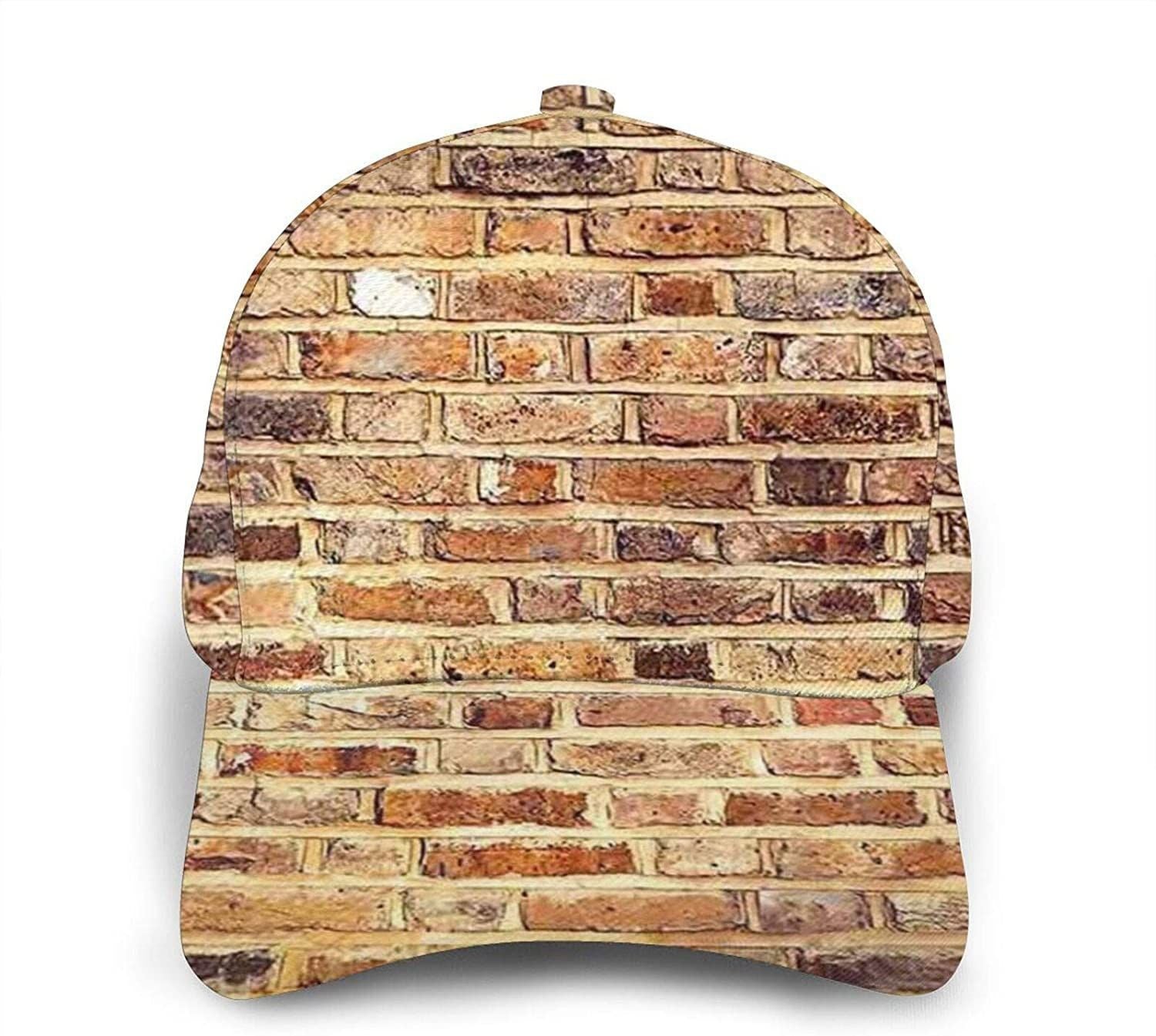 Industrial Brick Wall Background Print Classic Baseball 3D Cap Adjustable Twill Sports Dad Hats for Unisex Trucker Hats Custom Hats Gifts For Men & Women