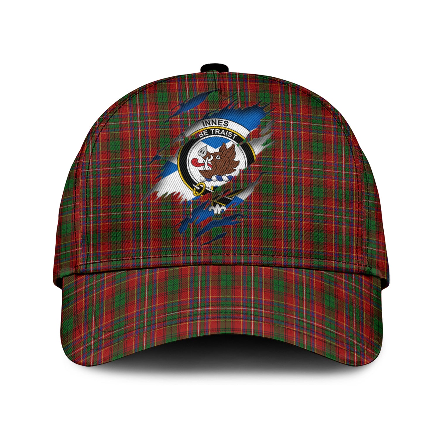 Innes Tartan Plaid Cap, Family Crest In Me Style Tartan Baseball Cap TS23 Trucker Hats Custom Hats Gifts For Men & Women
