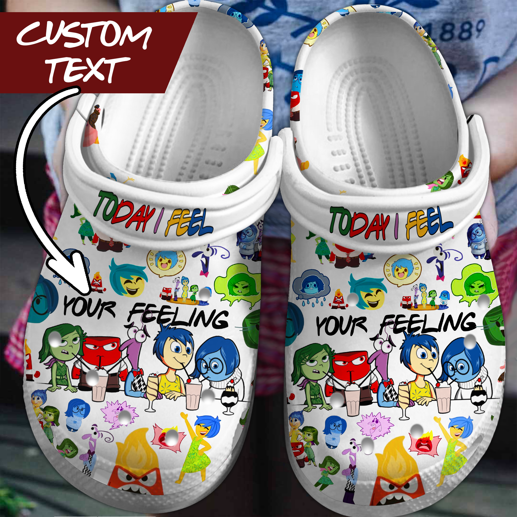 Inside Out Cartoon Crocs Crocband Clogs Shoes Comfortable For Men Women and Kids