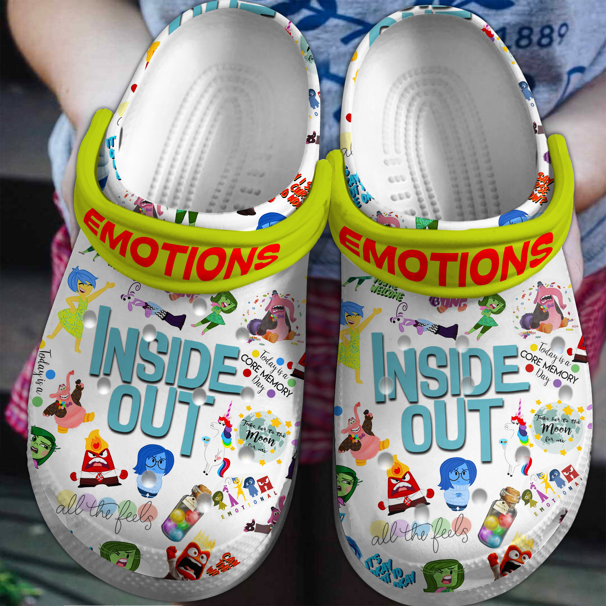 Inside Out Cartoon Crocs Crocband Clogs Shoes Comfortable For Men Women and Kids