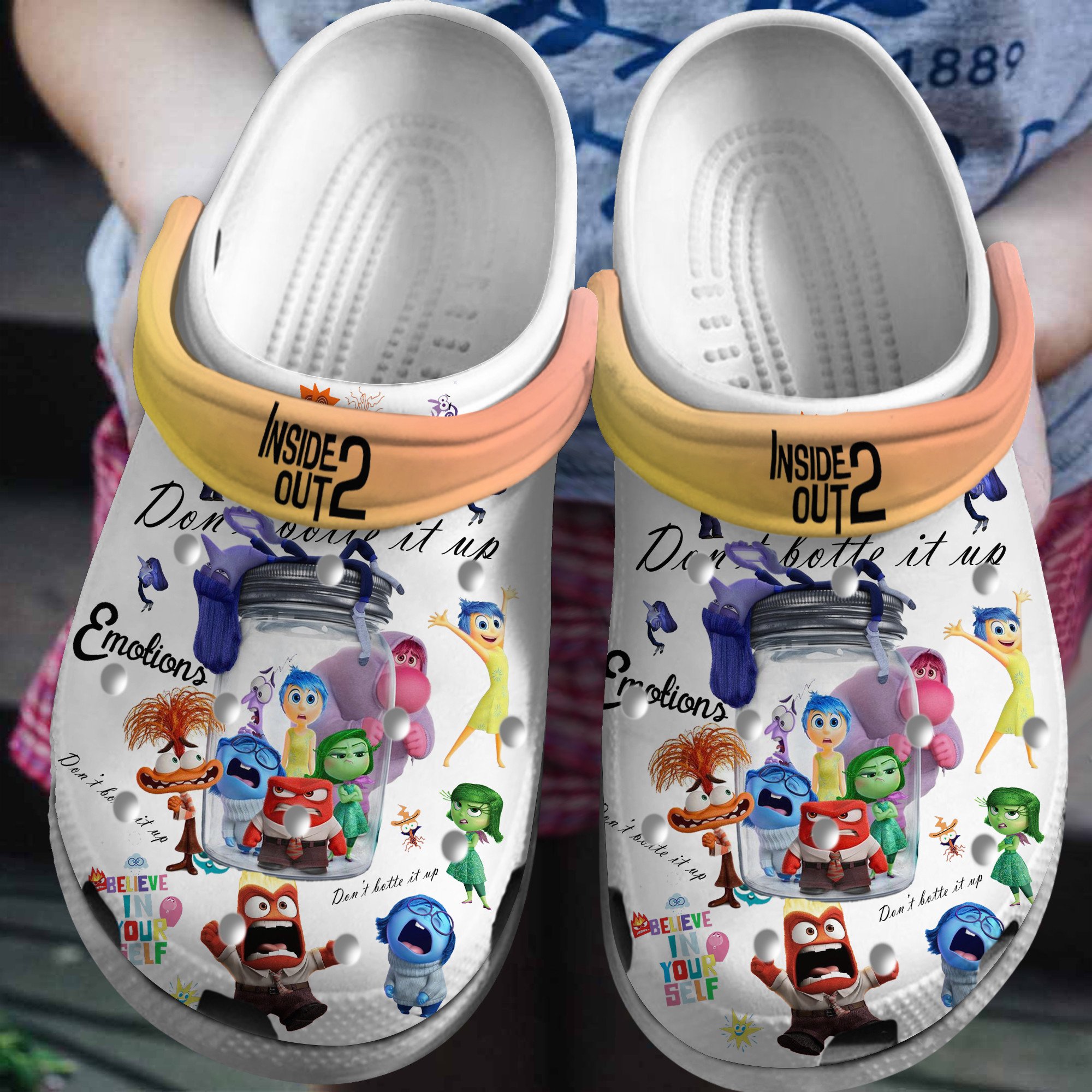 Inside Out Cartoon Crocs Crocband Clogs Shoes Comfortable For Men Women and Kids