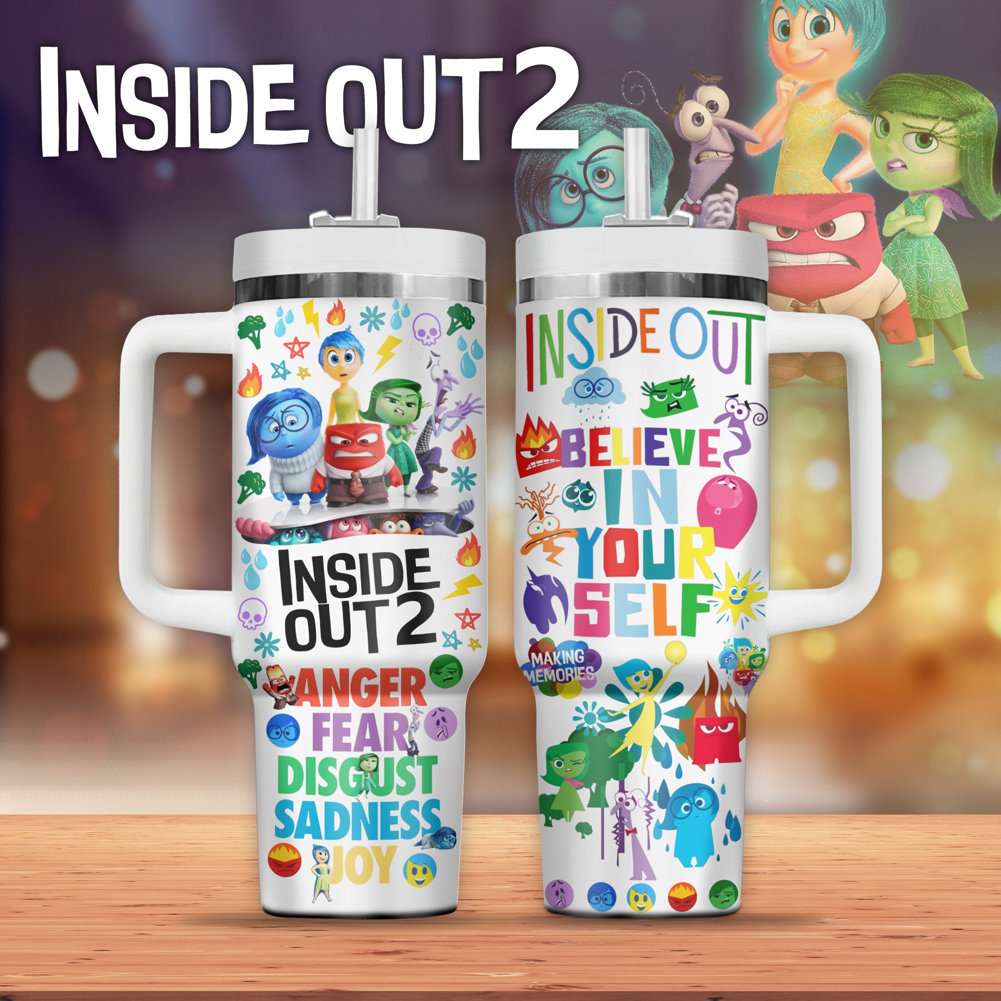 Inside Out Movies Custom Stanley Cup 40 oz 30 oz Tumbler With HandleTVC2301801