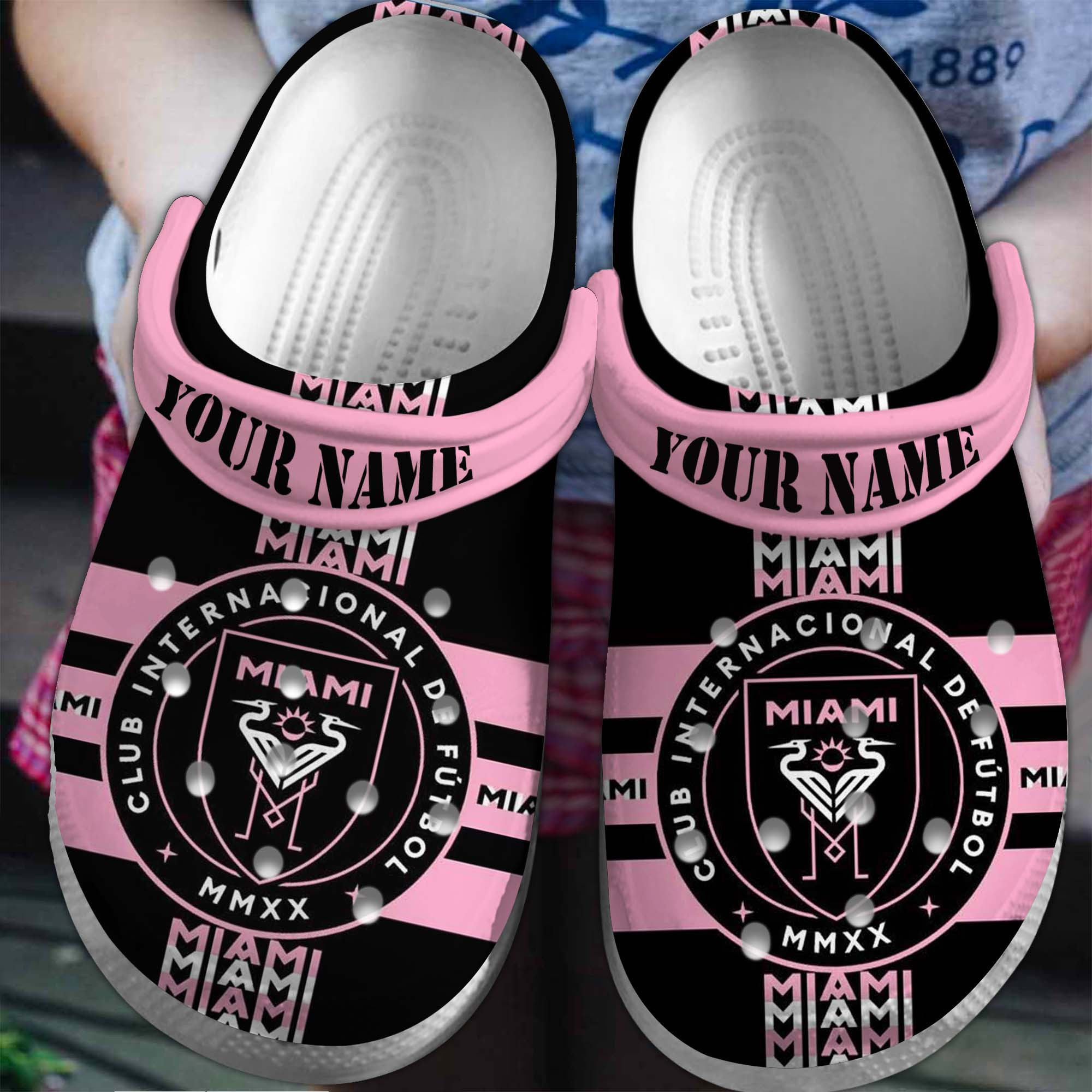 Inter Miami CF MLS Sport Crocs Crocband Clogs Shoes Comfortable For Men Women and Kids