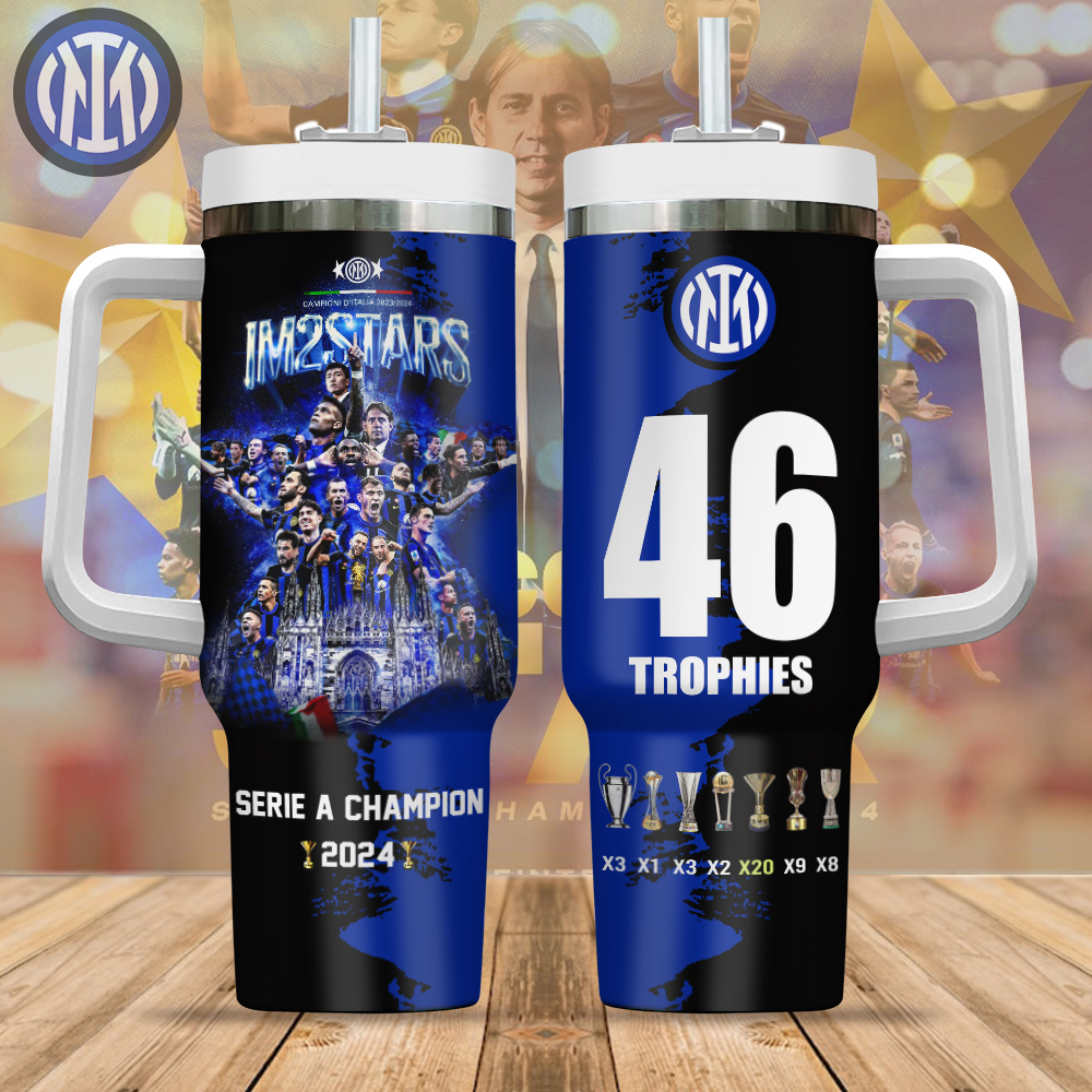 Inter Milan Serie A Custom Stanley Cup 40 oz 30 oz Tumbler With HandleTVC2301280