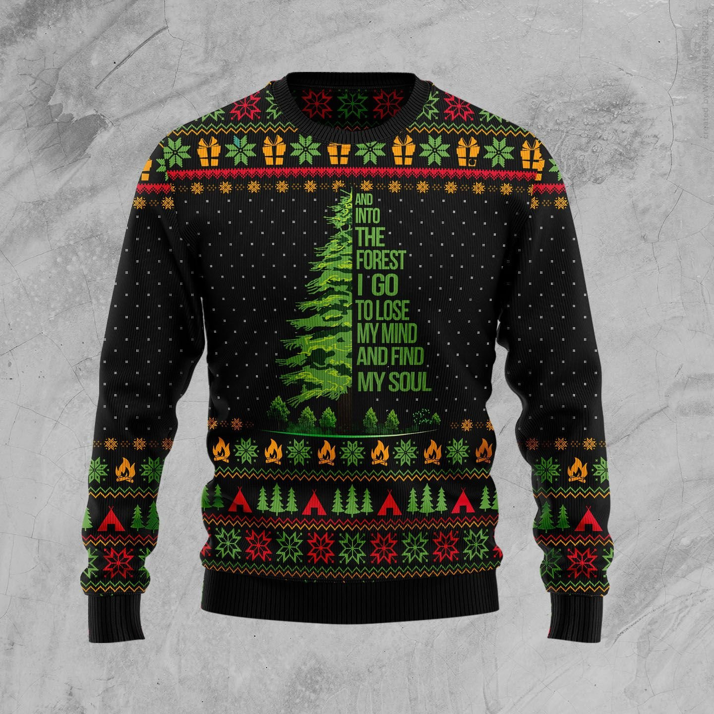 Into The Forest I Go Camping Ugly Christmas Sweater Adult 3D Funny Matching for family