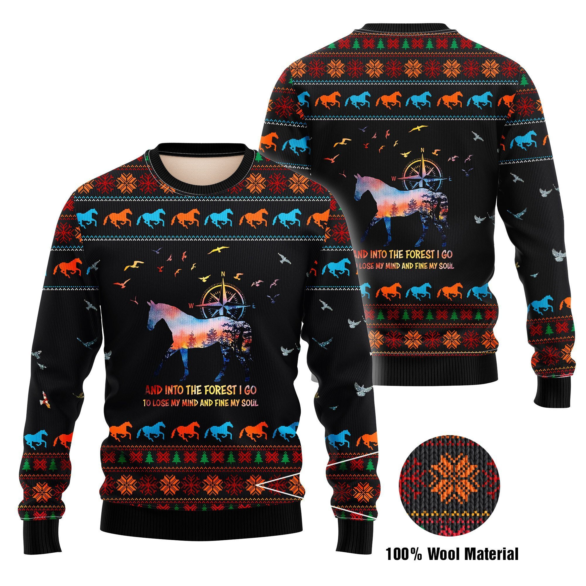 Into The Forest Ugly Christmas Sweater Adult 3D Funny Matching for family