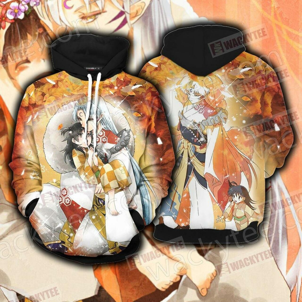 Inuyasha Sesshomaru And Rin Unisex 3D All Over Print Hoodie, Zip Hoodie