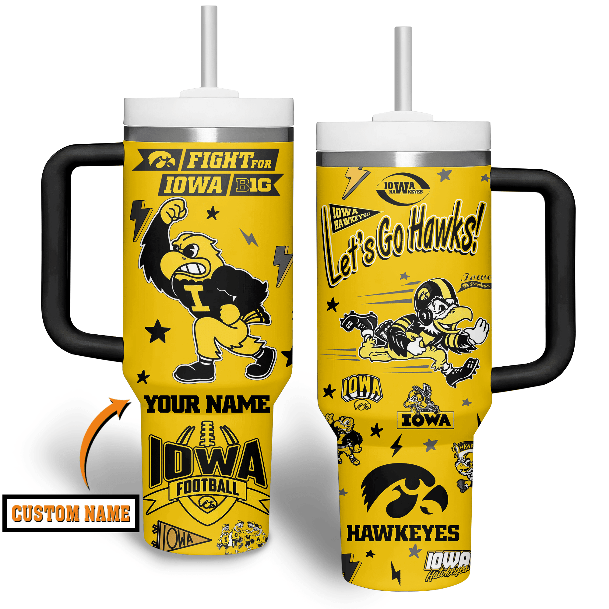 Iowa Hawkeyes NCAA Custom Stanley Cup 40 oz 30 oz Tumbler With HandleTVC2301514