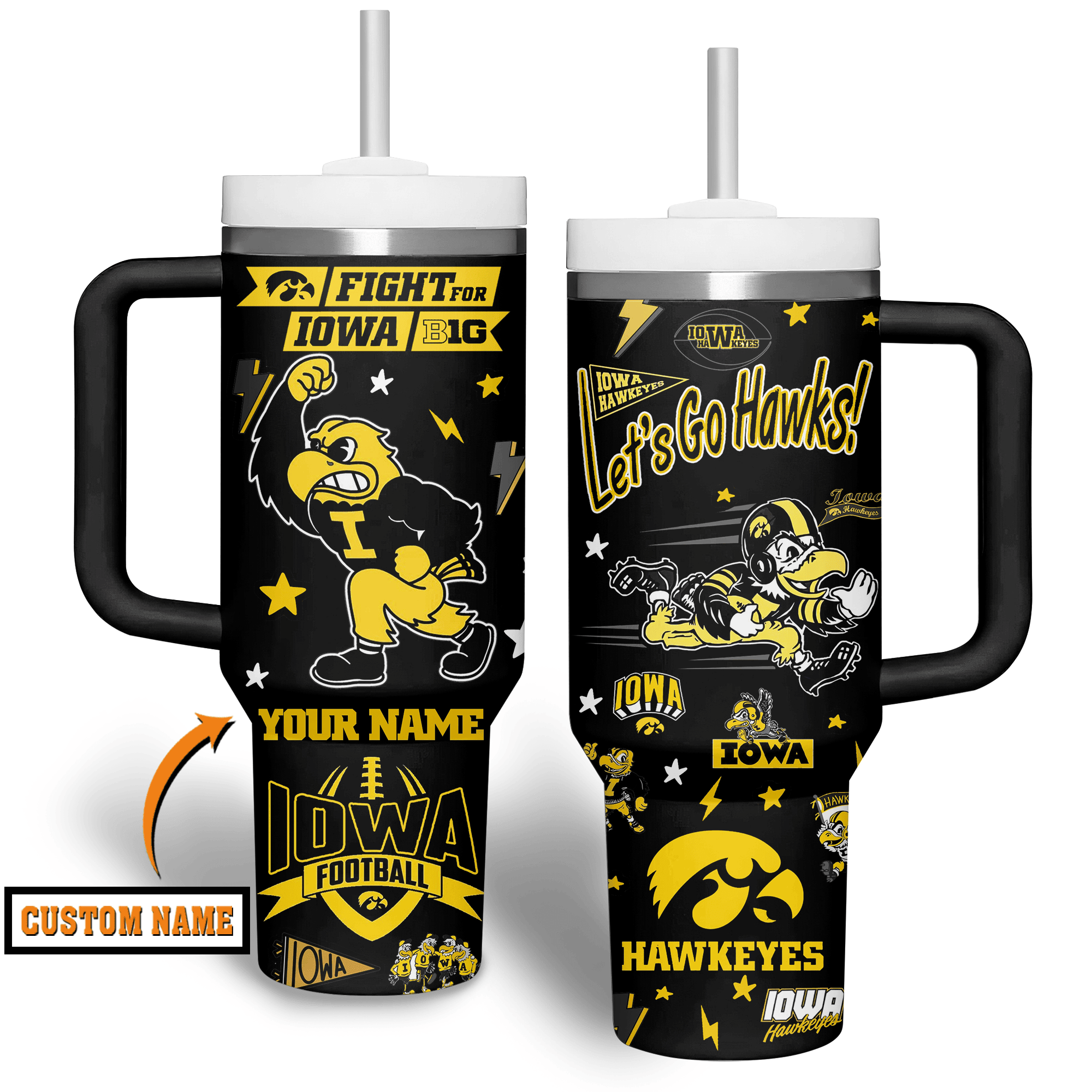 Iowa Hawkeyes NCAA Custom Stanley Cup 40 oz 30 oz Tumbler With HandleTVC2301514