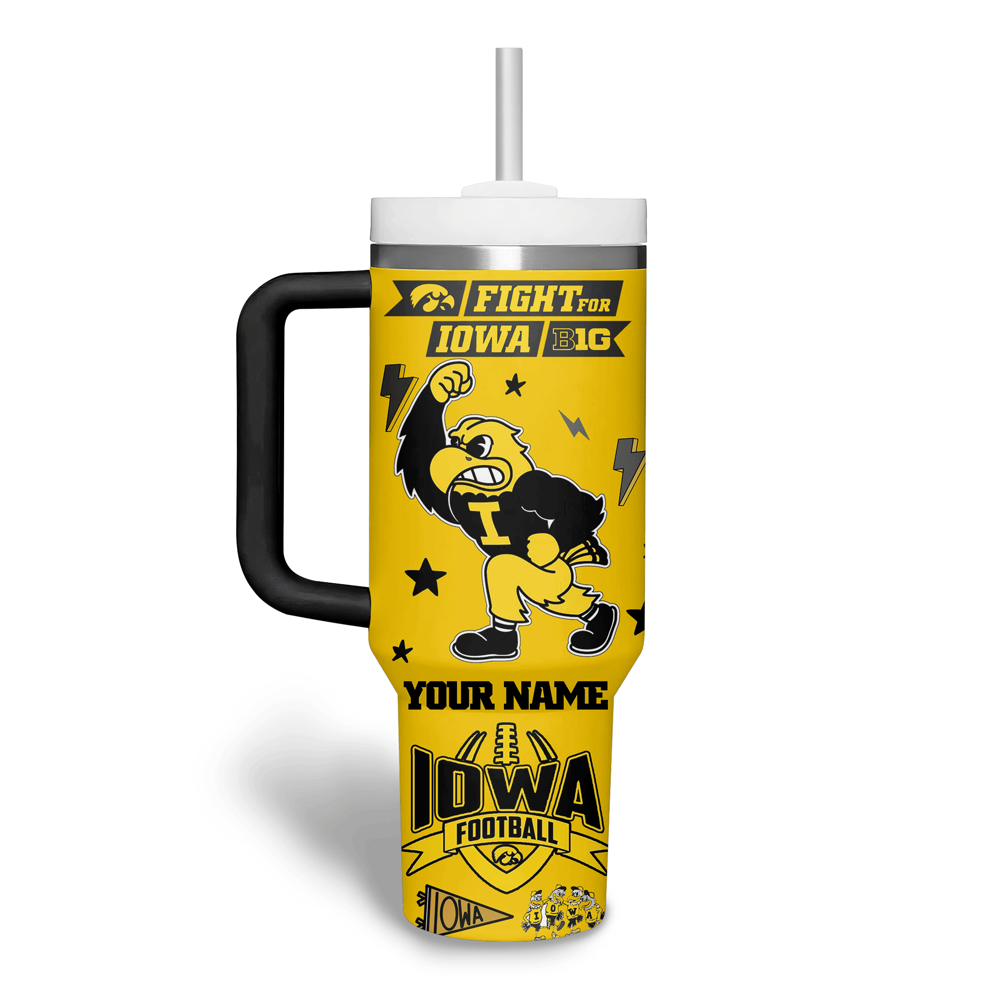 Iowa Hawkeyes NCAA Custom Stanley Cup 40 oz 30 oz Tumbler With HandleTVC2301514 - Image 2