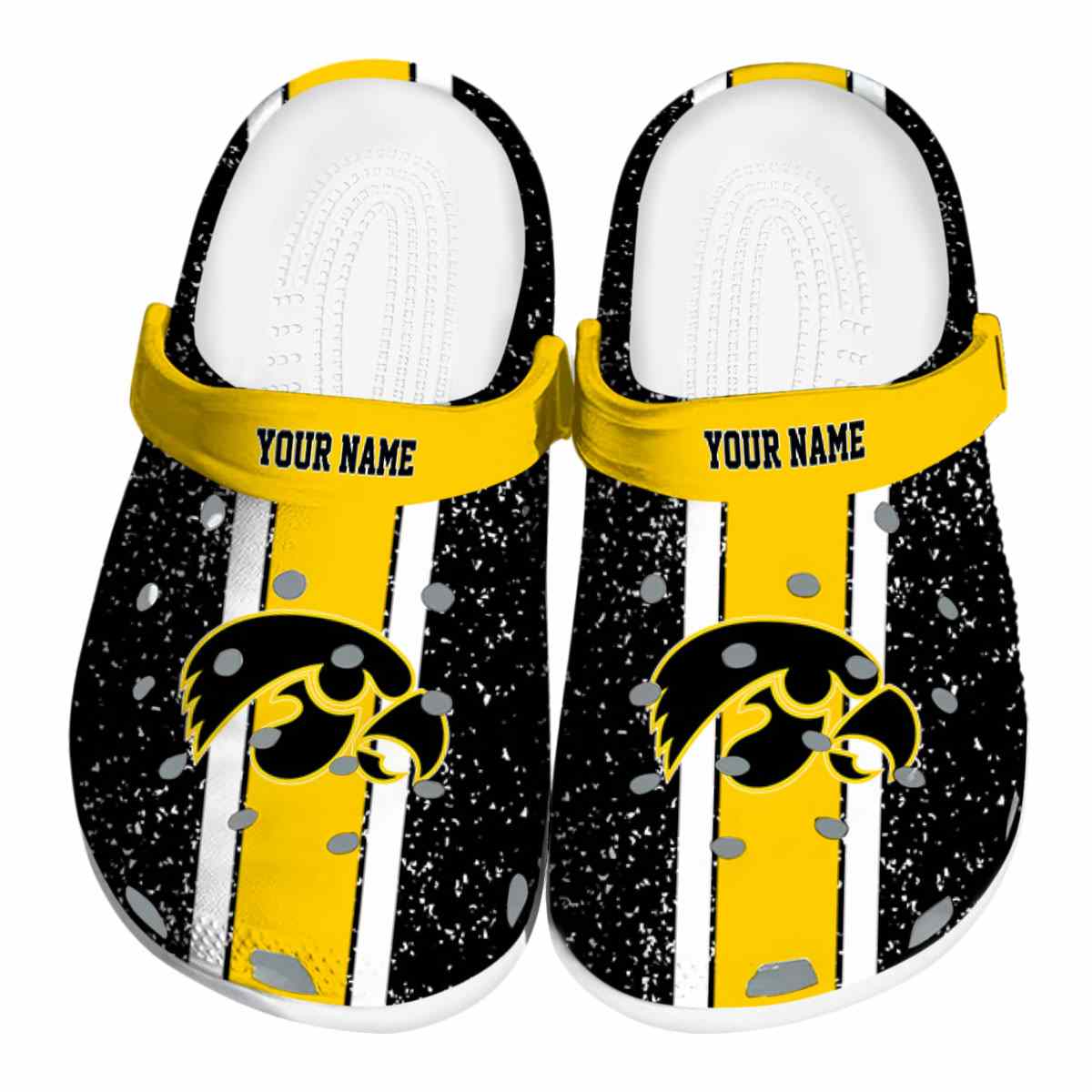 Iowa Hawkeyes NCAA Sport Crocs Crocband Clogs Shoes Comfortable For Men Women and Kids
