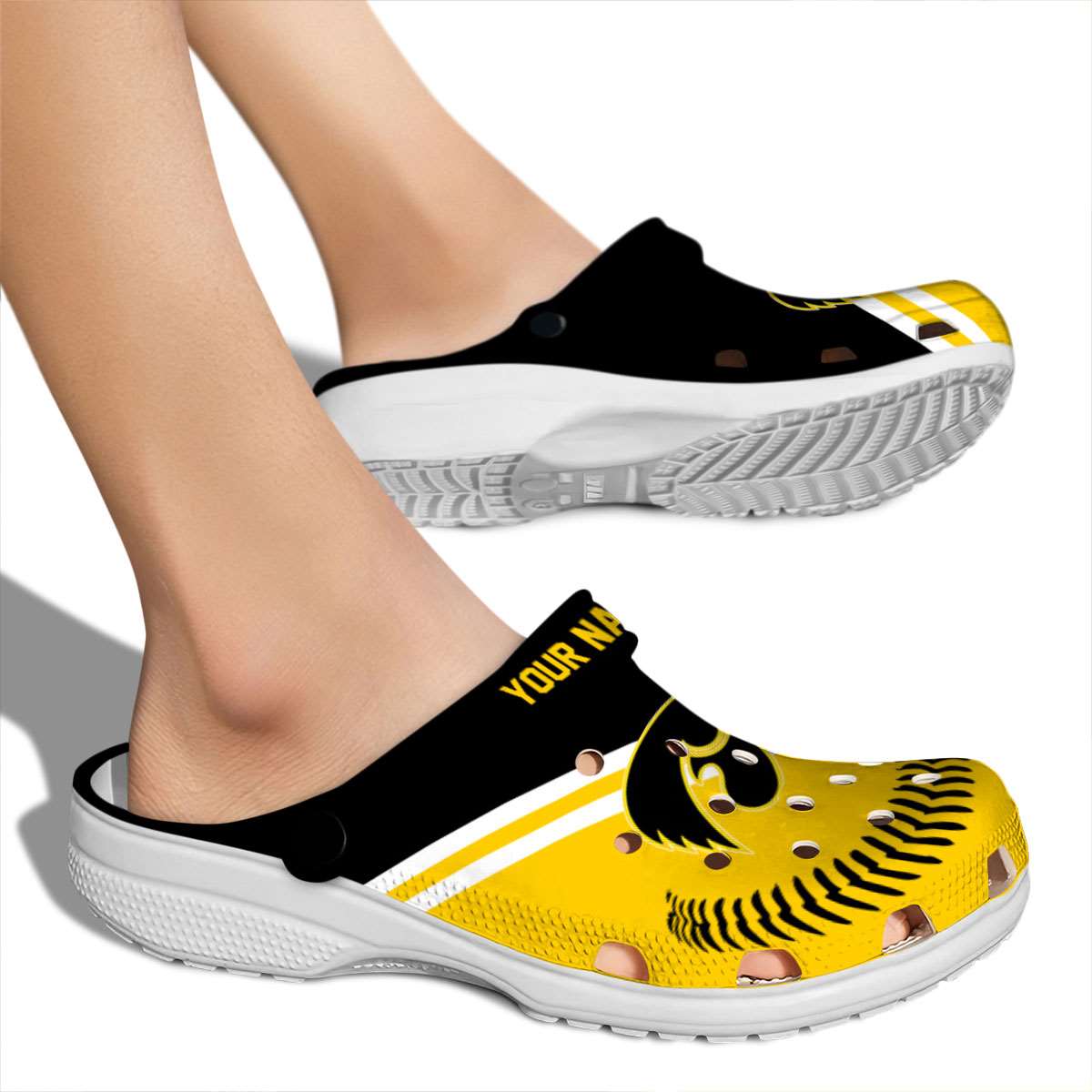 Iowa Hawkeyes NCAA Sport Crocs Crocband Clogs Shoes Comfortable For Men Women and Kids - Image 2