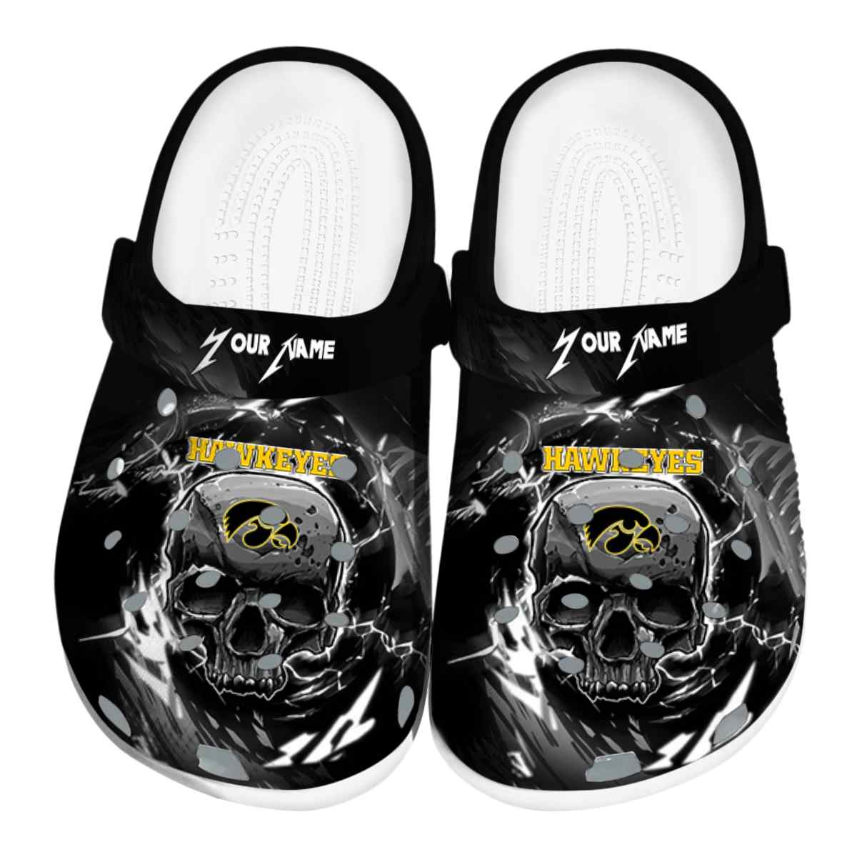 Iowa Hawkeyes NCAA Sport Crocs Crocband Clogs Shoes Comfortable For Men Women and Kids