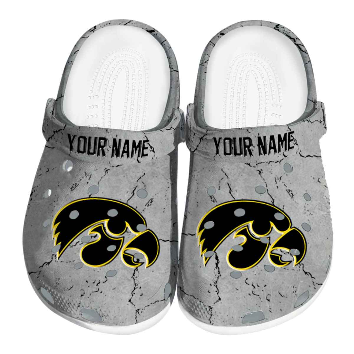 Iowa Hawkeyes NCAA Sport Crocs Crocband Clogs Shoes Comfortable For Men Women and Kids