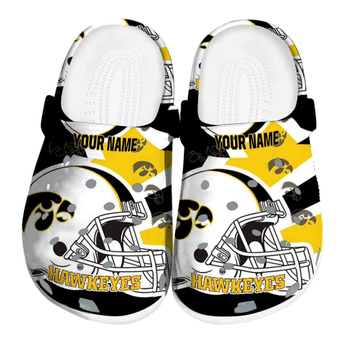 Iowa Hawkeyes NCAA Sport Crocs Crocband Clogs Shoes Comfortable For Men Women and Kids