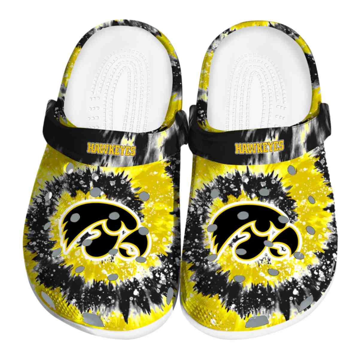 Iowa Hawkeyes NCAA Sport Crocs Crocband Clogs Shoes Comfortable For Men Women and Kids