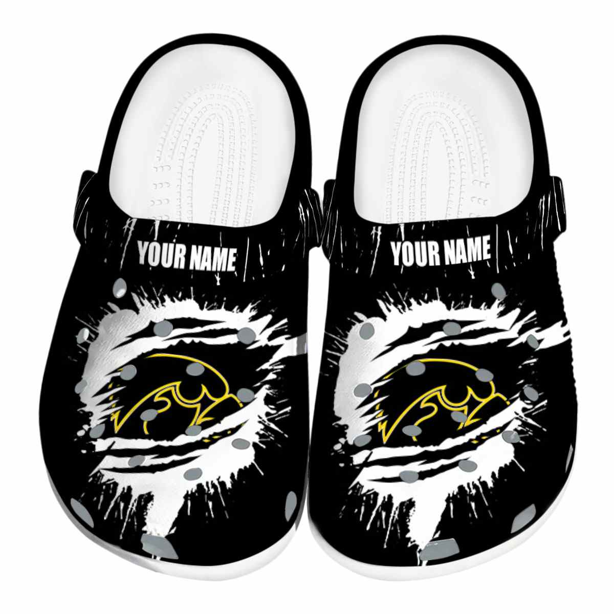 Iowa Hawkeyes NCAA Sport Crocs Crocband Clogs Shoes Comfortable For Men Women and Kids