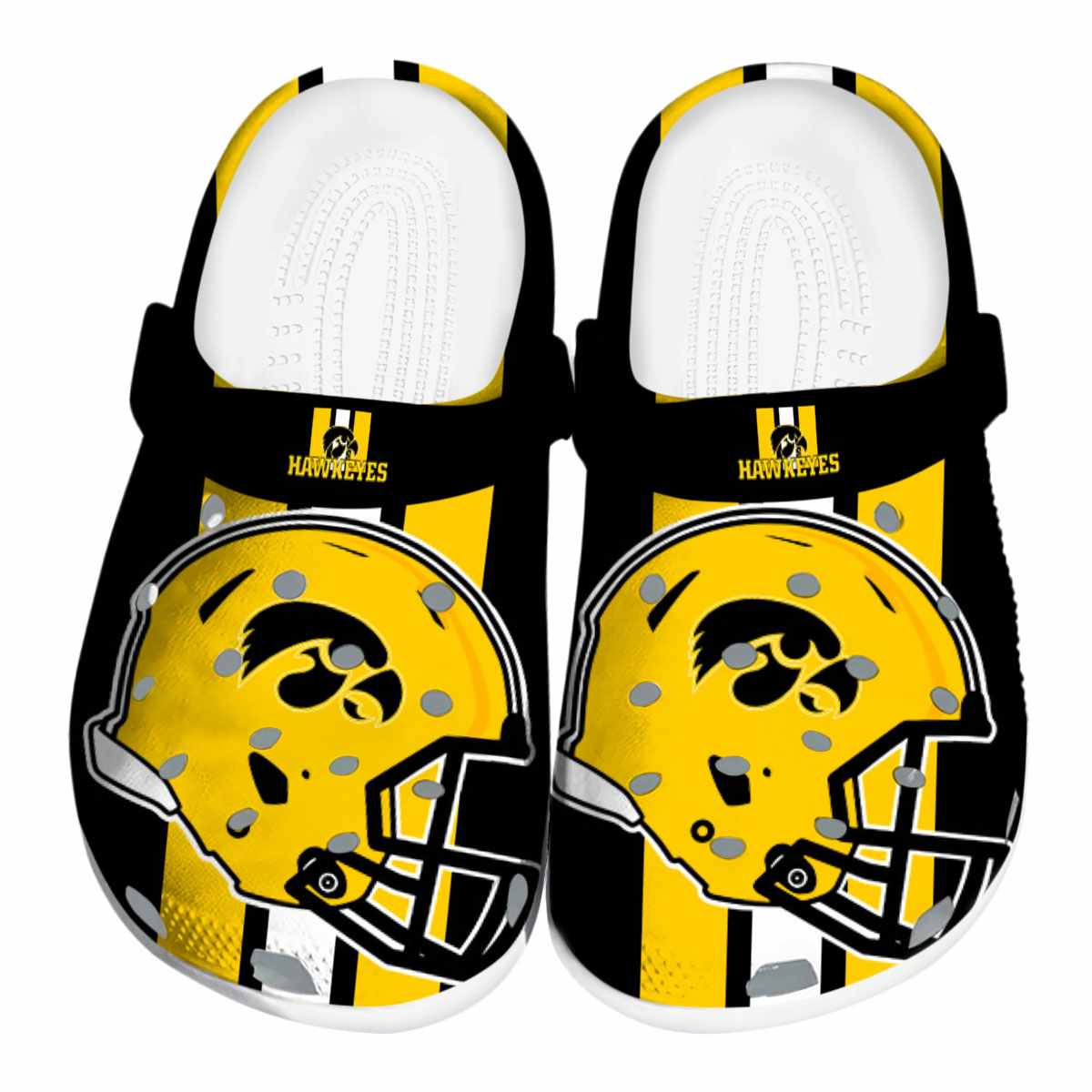 Iowa Hawkeyes NCAA Sport Crocs Crocband Clogs Shoes Comfortable For Men Women and Kids
