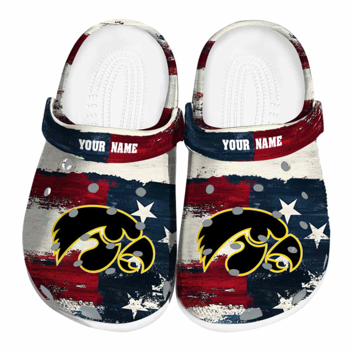 Iowa Hawkeyes NCAA Sport Crocs Crocband Clogs Shoes Comfortable For Men Women and Kids