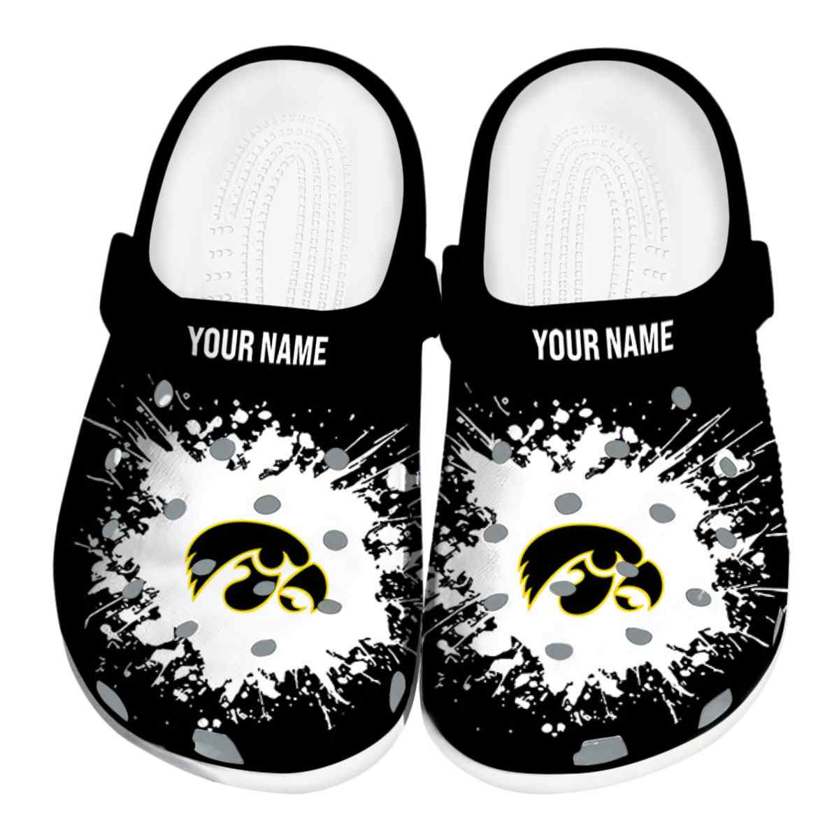Iowa Hawkeyes NCAA Sport Crocs Crocband Clogs Shoes Comfortable For Men Women and Kids