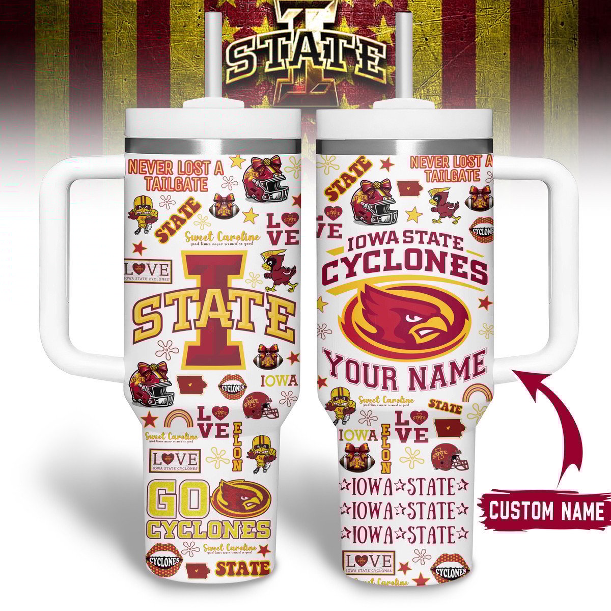 Iowa State Cyclones NCAA Custom Stanley Cup 40 oz 30 oz Tumbler With HandleTVC2301513 - Image 3