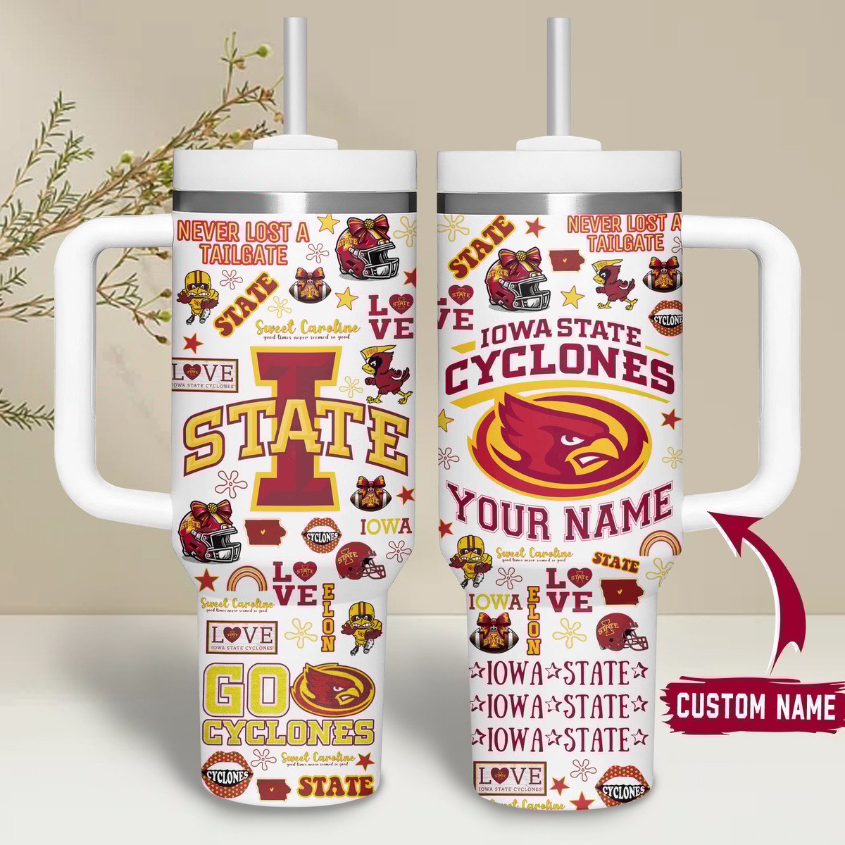 Iowa State Cyclones NCAA Custom Stanley Cup 40 oz 30 oz Tumbler With HandleTVC2301513 - Image 2