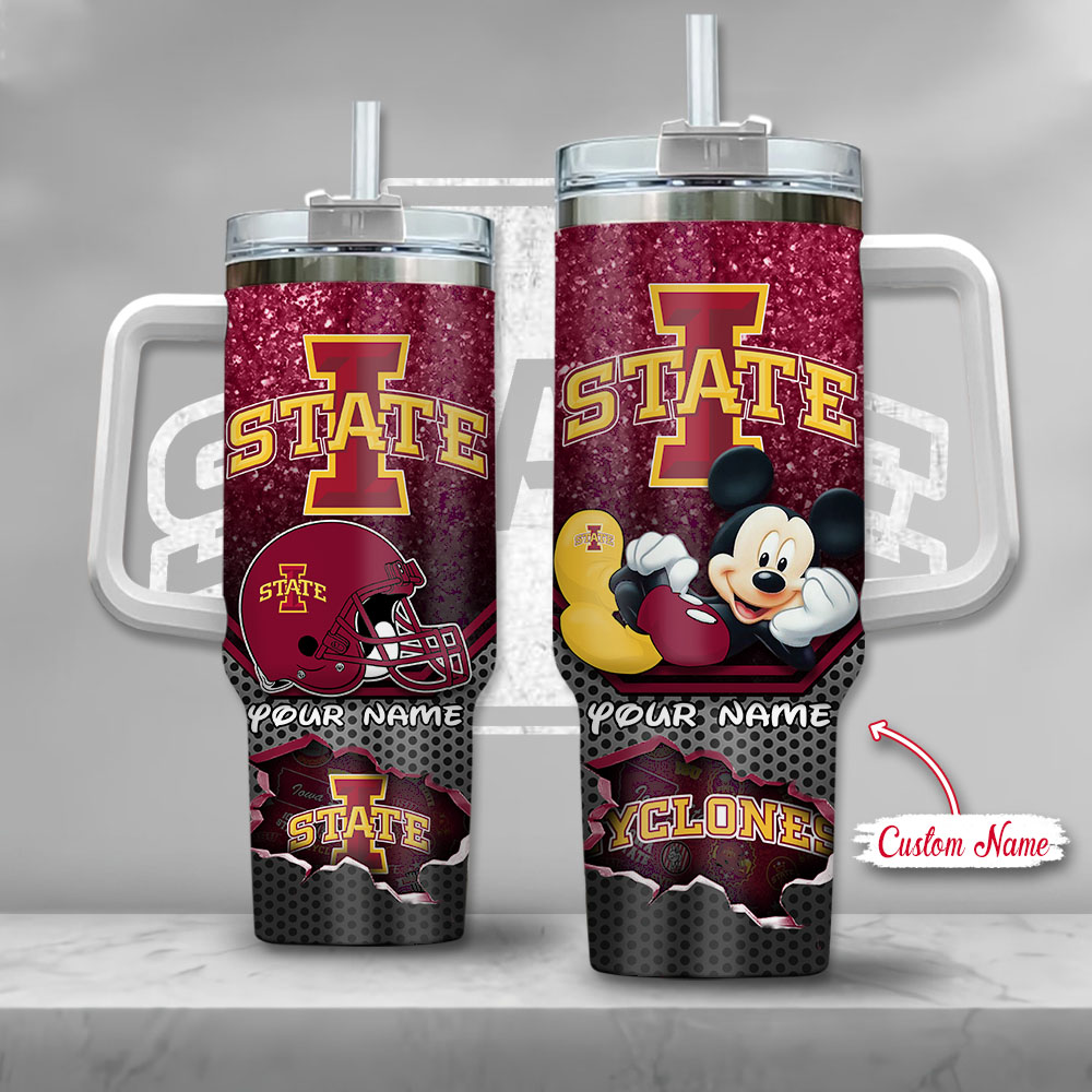 Iowa State Cyclones NCAA Mickey Mouse Custom Stanley Cup 40 oz 30 oz Tumbler With HandleTVC230119