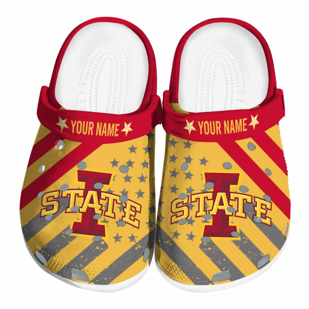 Iowa State Cyclones NCAA Sport Crocs Crocband Clogs Shoes Comfortable For Men Women and Kids