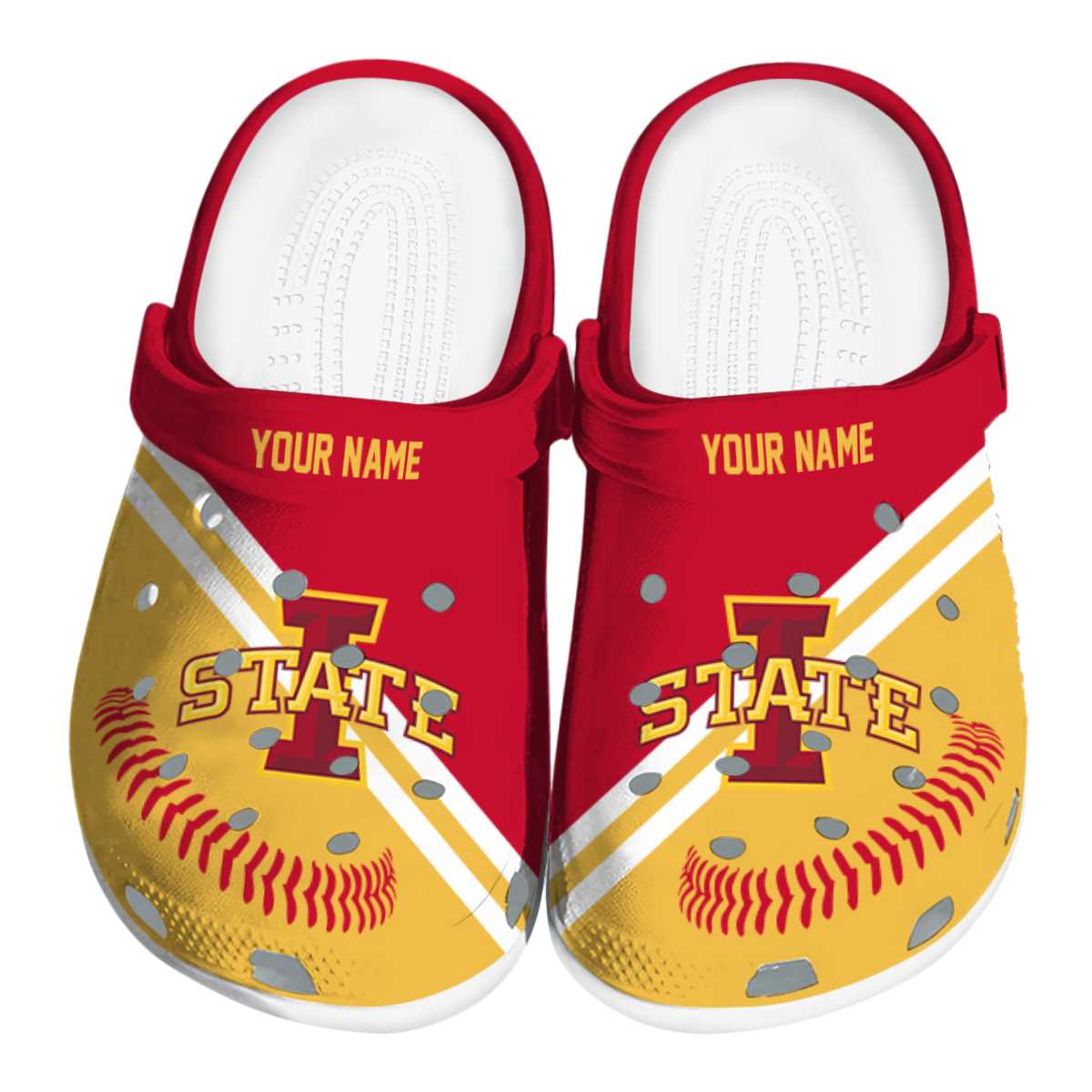 Iowa State Cyclones NCAA Sport Crocs Crocband Clogs Shoes Comfortable For Men Women and Kids