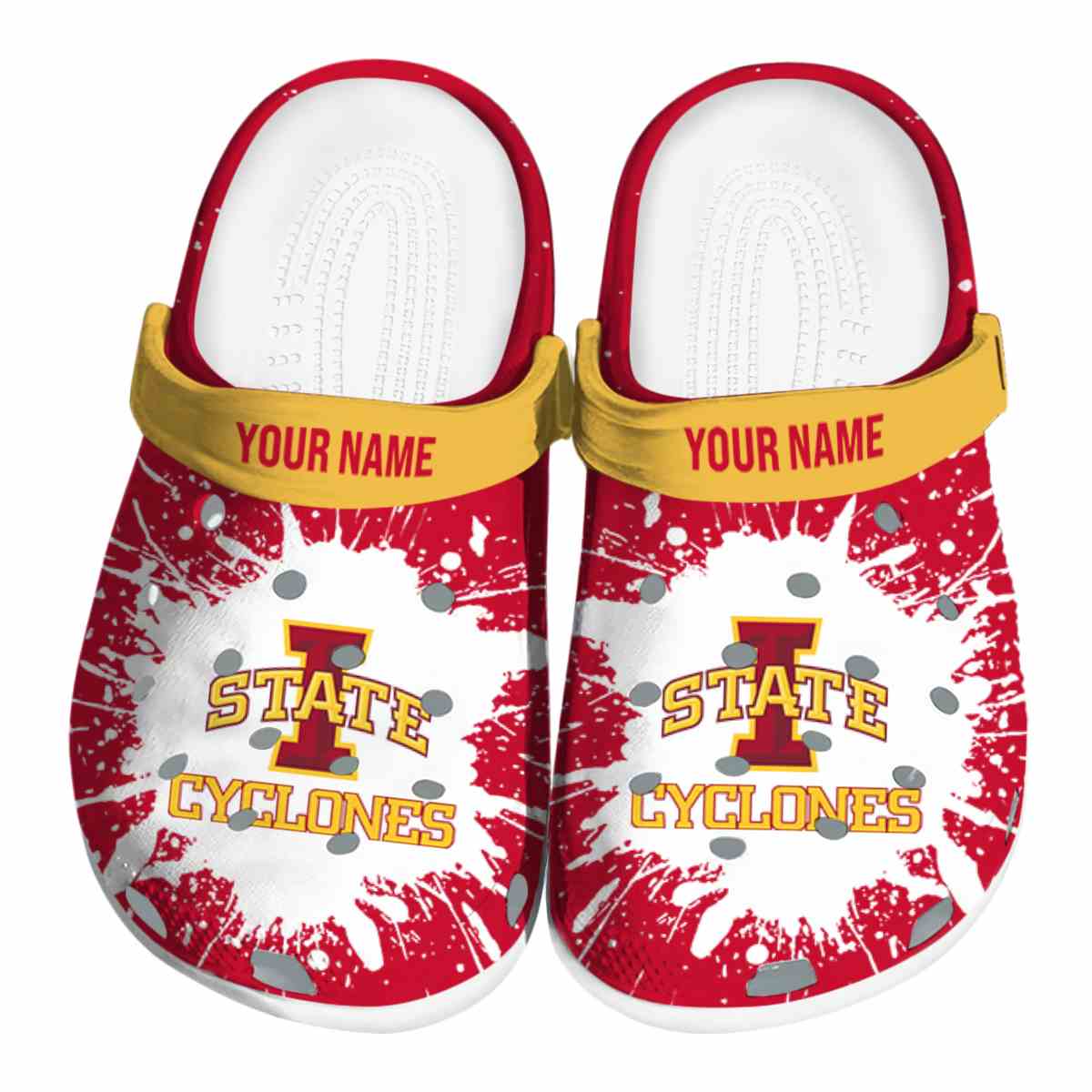 Iowa State Cyclones NCAA Sport Crocs Crocband Clogs Shoes Comfortable For Men Women and Kids