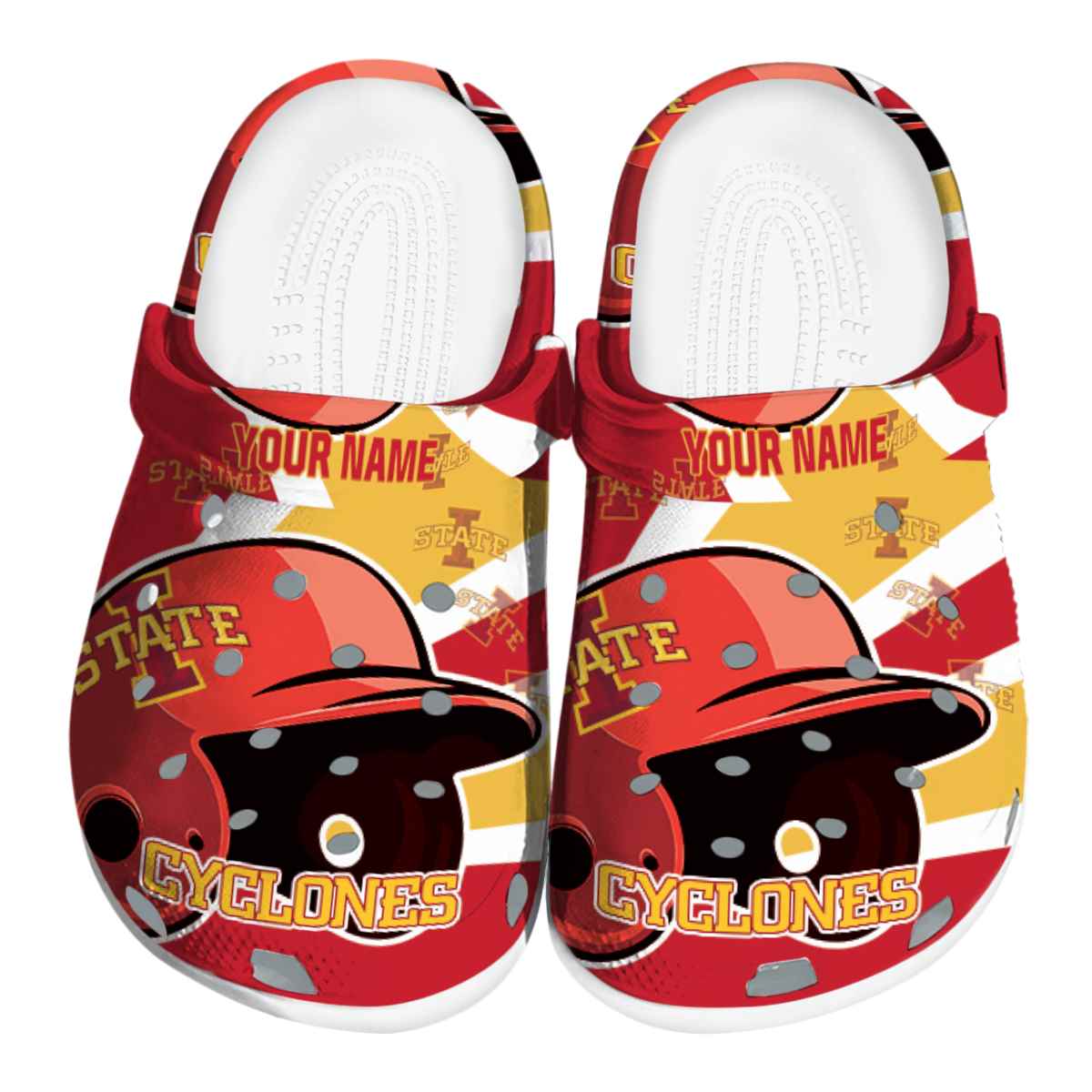 Iowa State Cyclones NCAA Sport Crocs Crocband Clogs Shoes Comfortable For Men Women and Kids